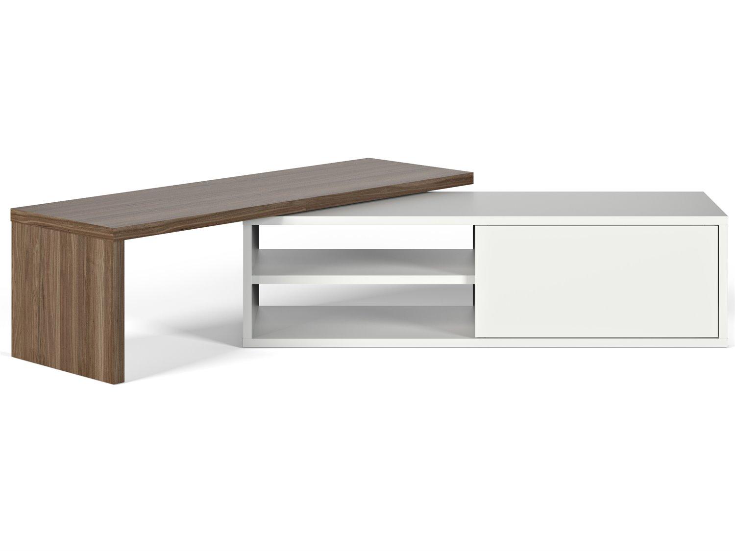 TemaHome Move 43" Walnut & Pure White Media Console