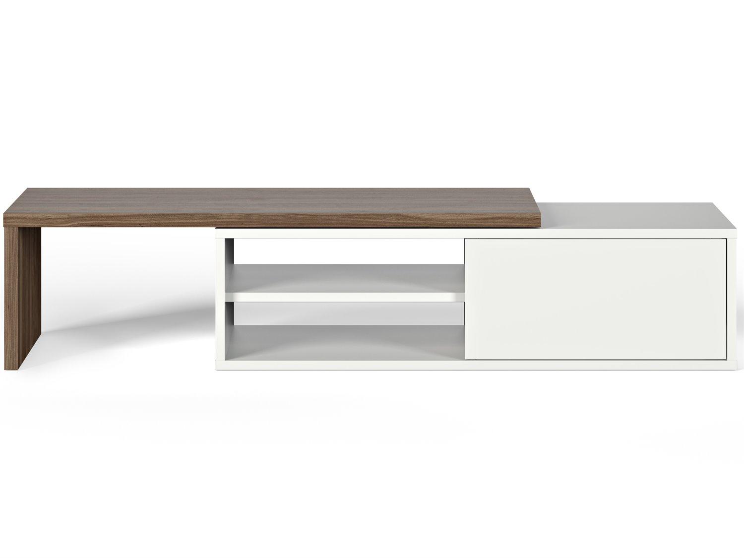 TemaHome Move 43" Walnut & Pure White Media Console