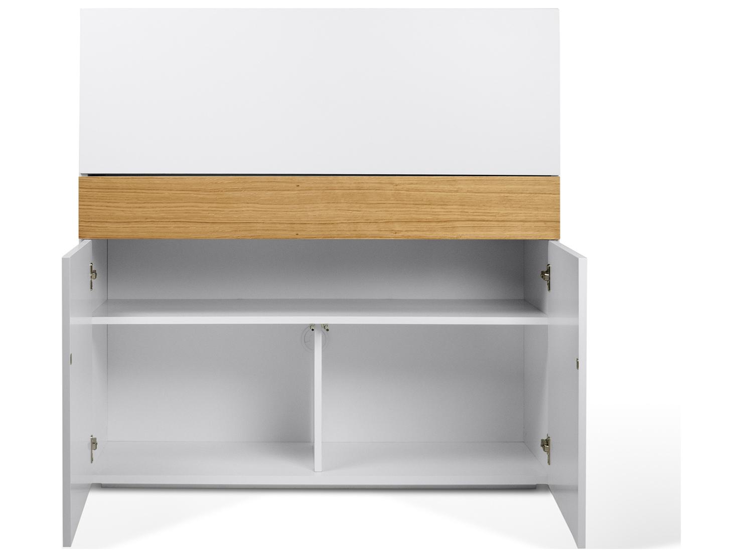 TemaHome Focus Pure White Oak Armoire Desk