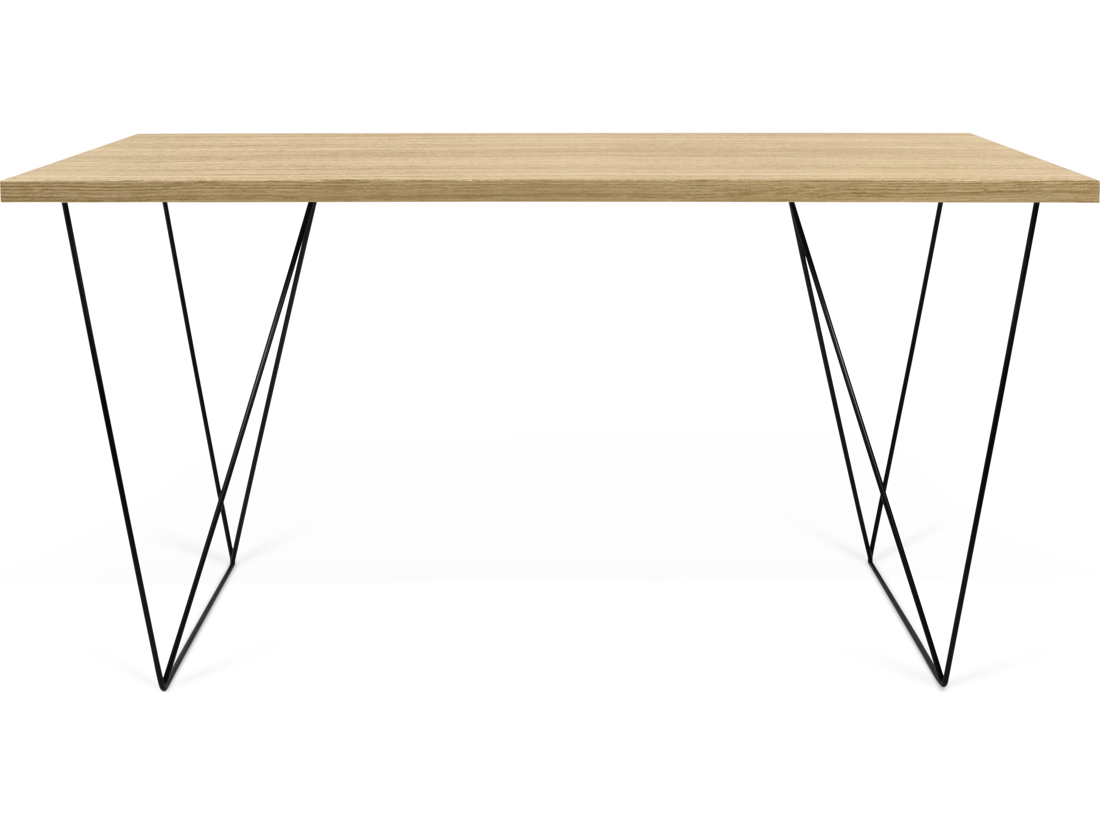 TemaHome Flow Oak Black Lacquered Steel Wood Computer Desk