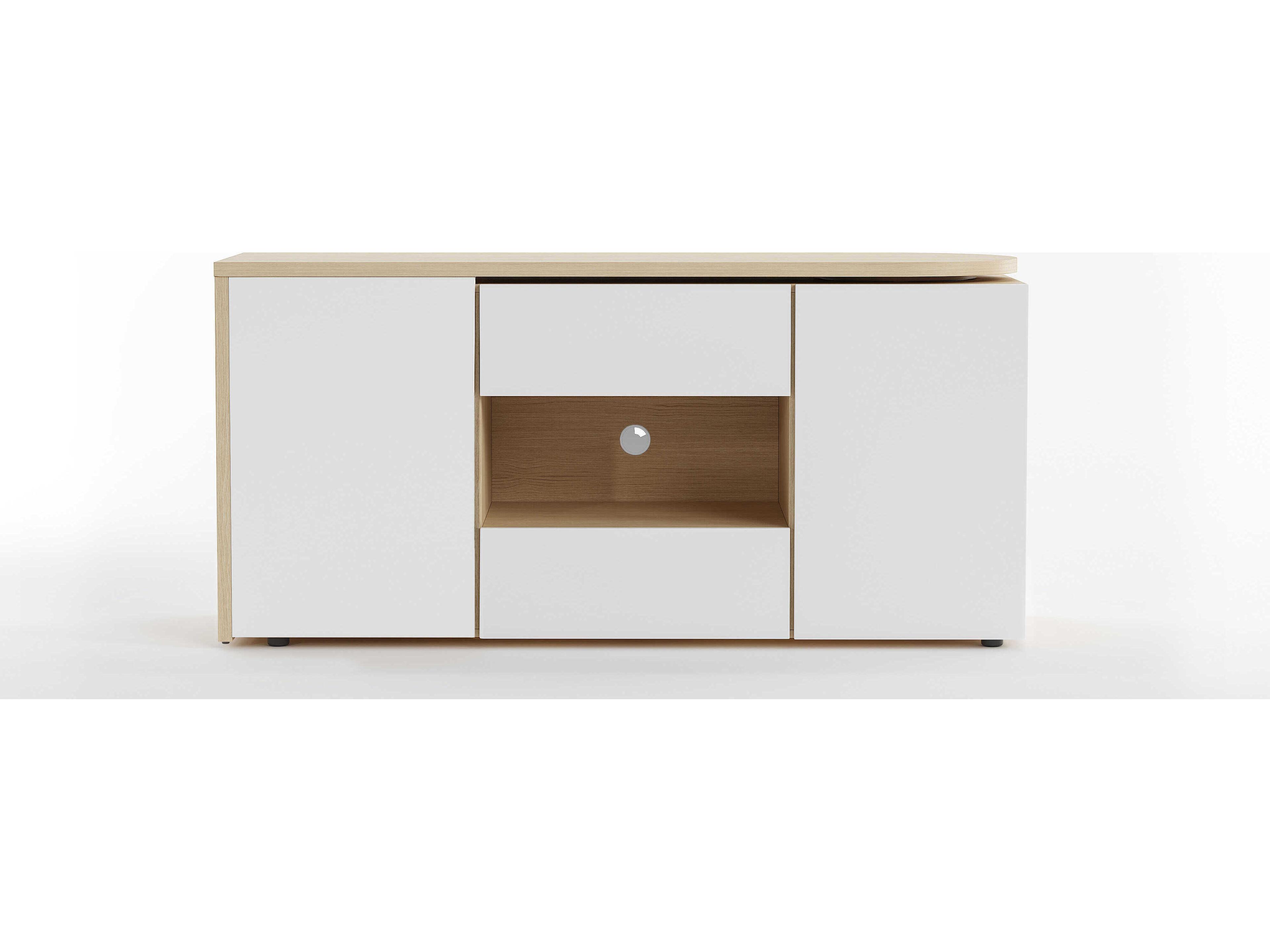 TemaHome Tango Melamine Light Oak White Writing Desk