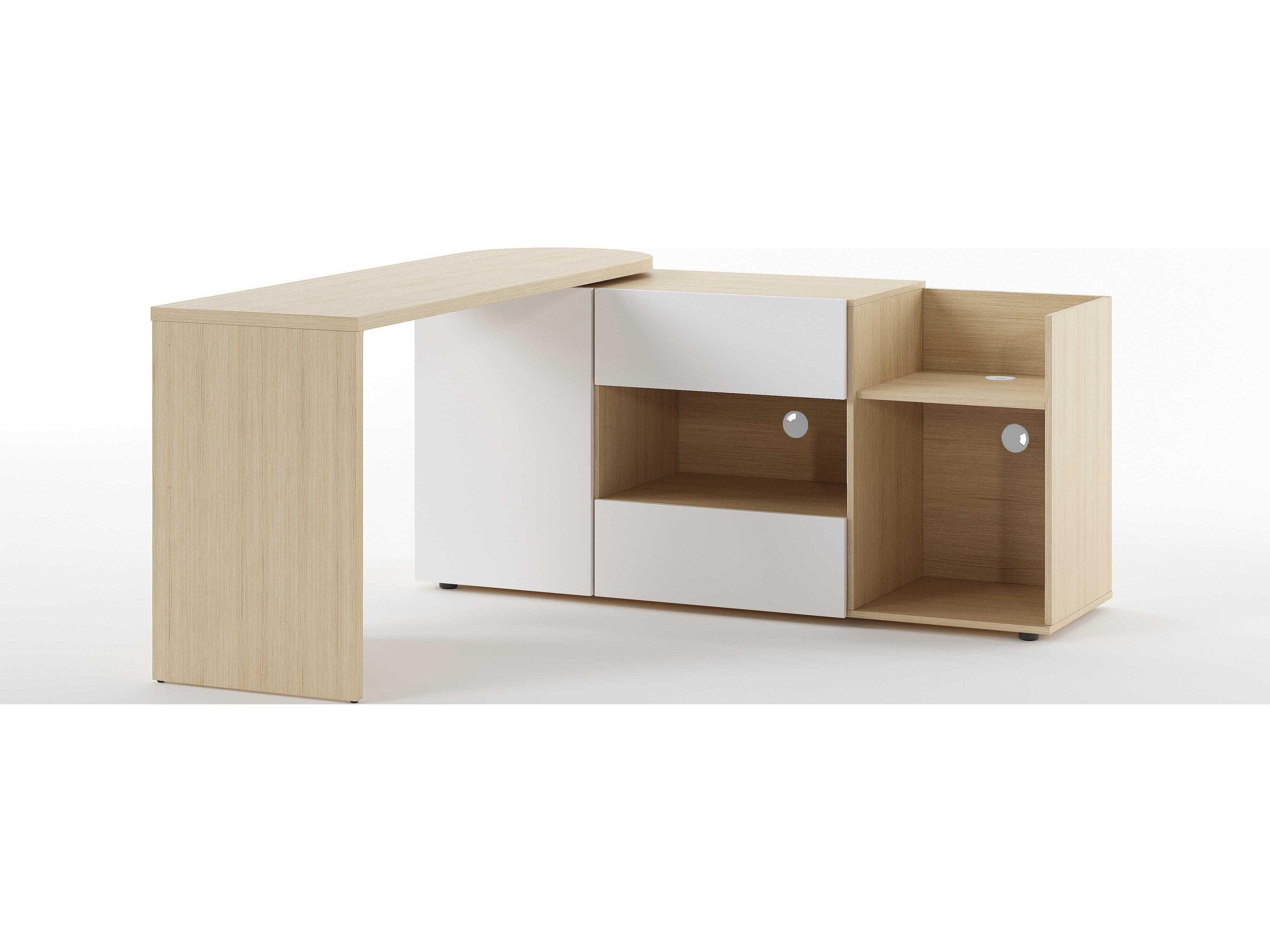 TemaHome Tango Melamine Light Oak White Writing Desk