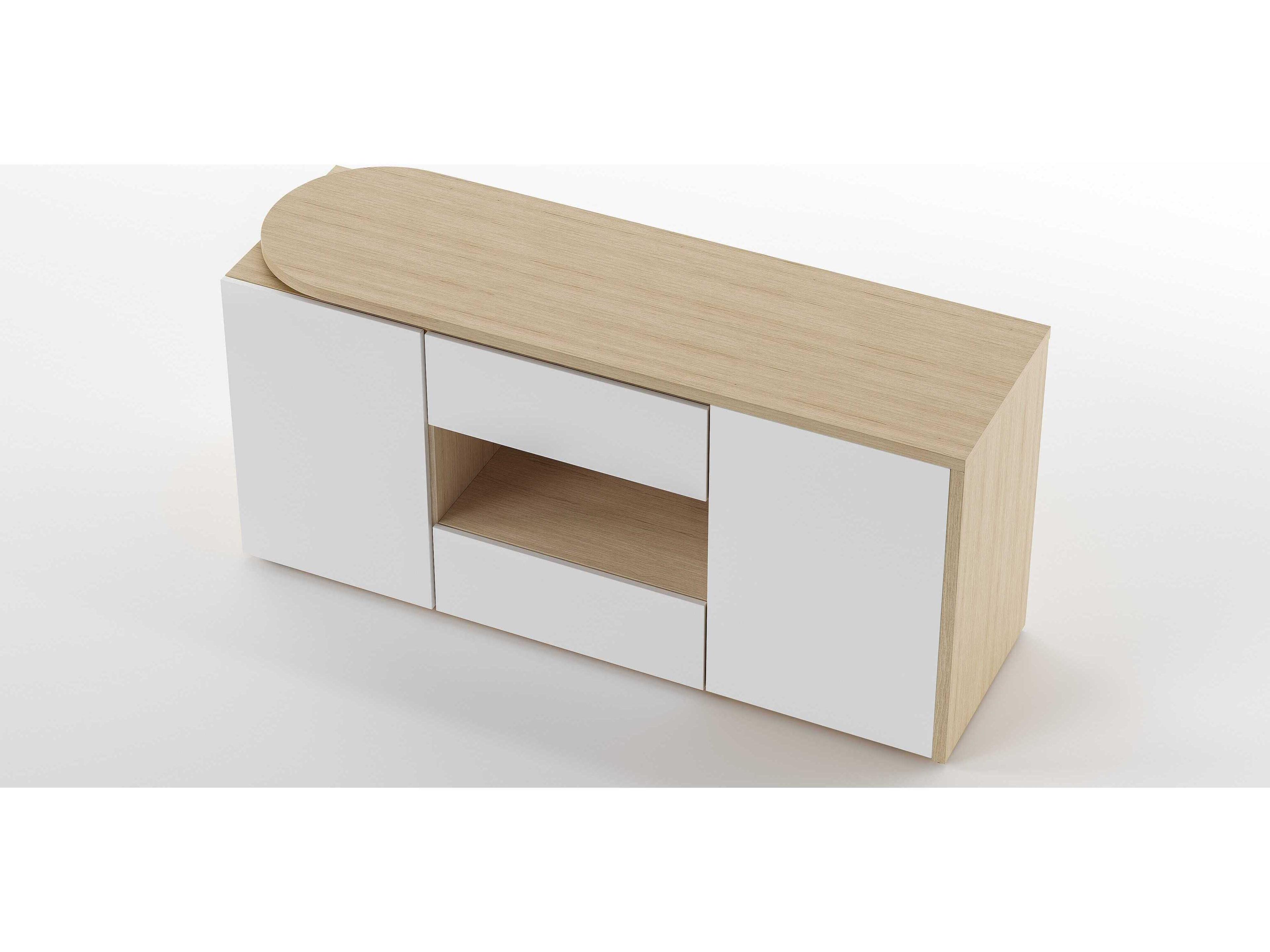 TemaHome Tango Melamine Light Oak White Writing Desk