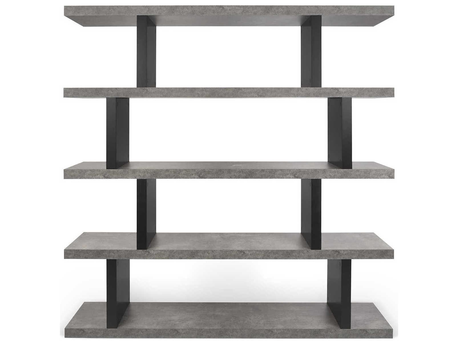 TemaHome Step Concrete Look Pure Black Bookcase
