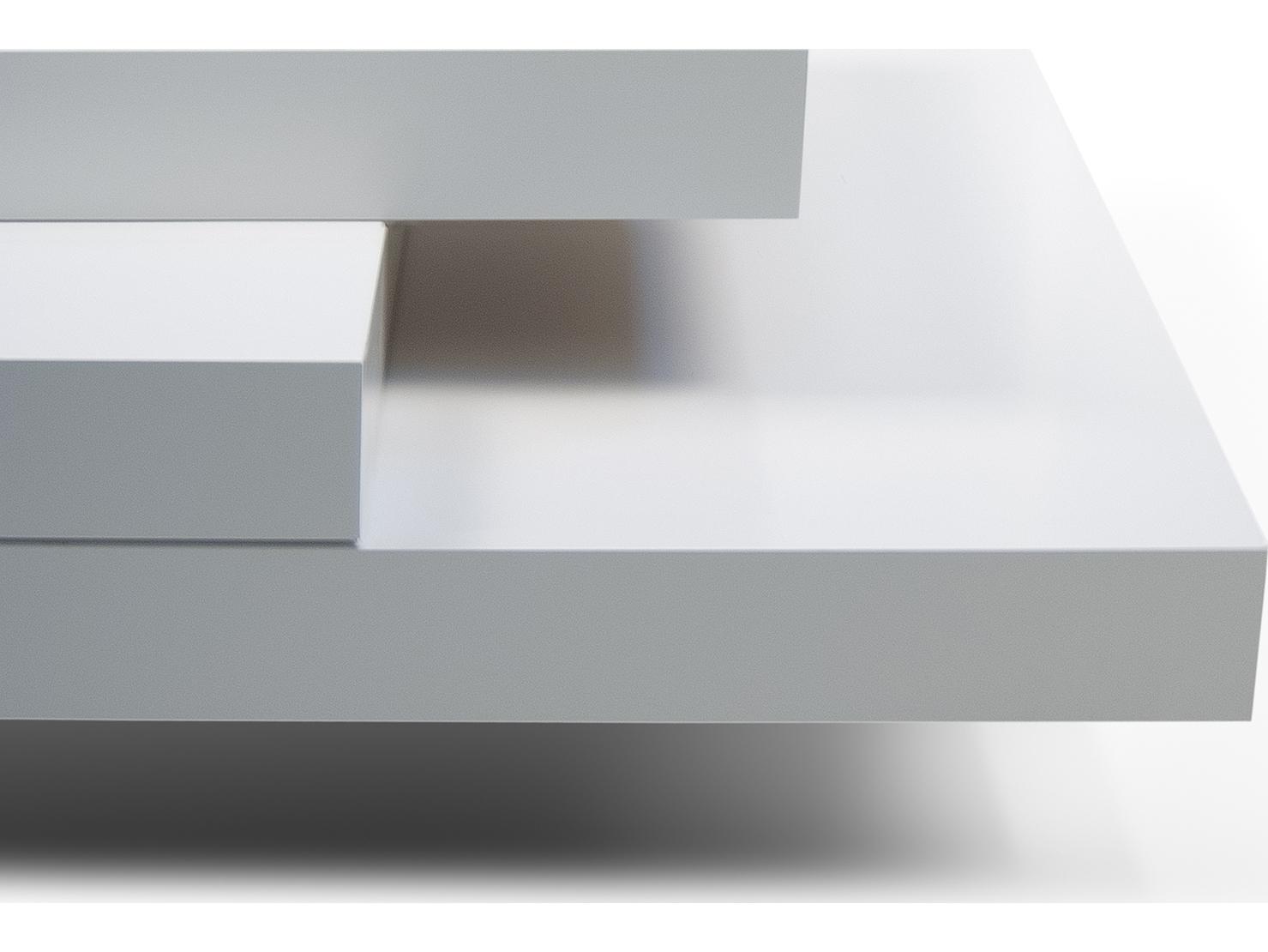 TemaHome Slate Square Wood Pure White Coffee Table