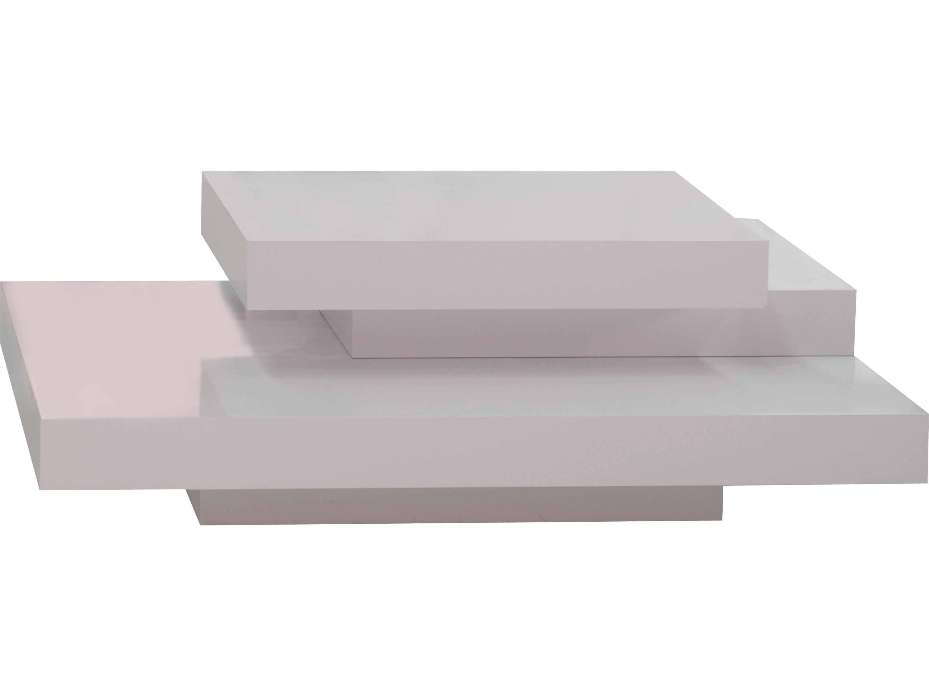 TemaHome Slate Square Wood Pure White Coffee Table