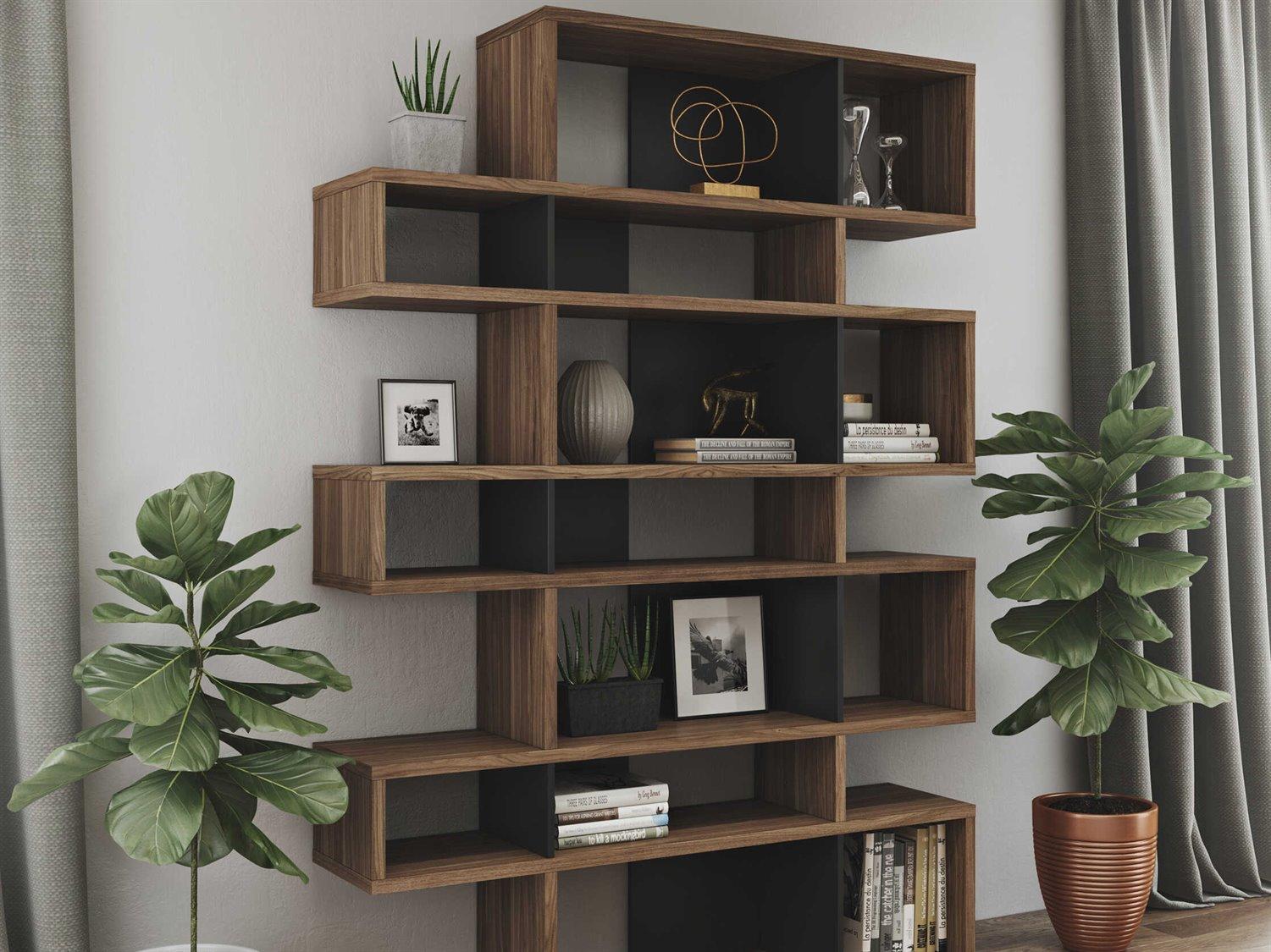 TemaHome London Walnut Frame Bookcase