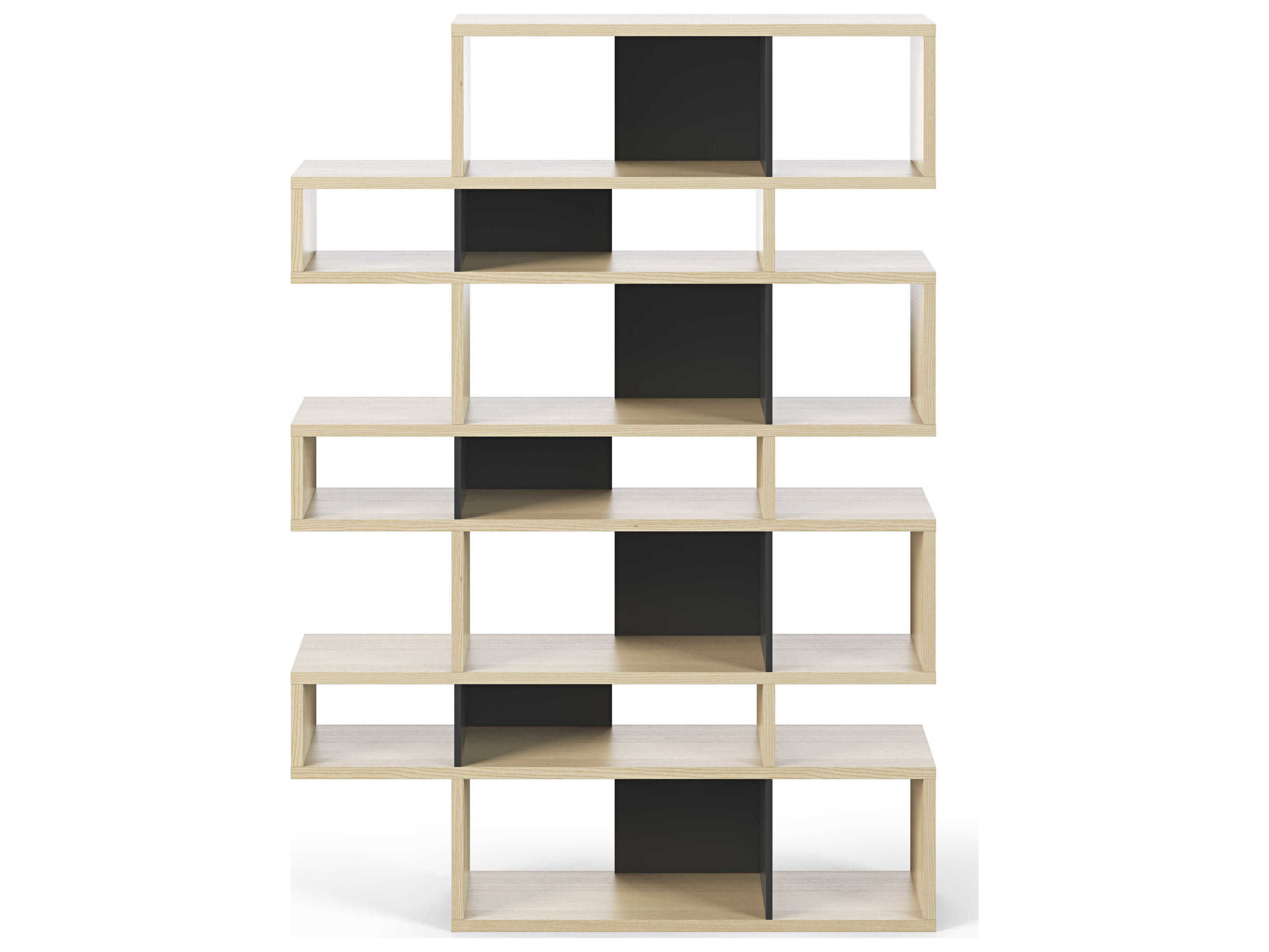 TemaHome London Oak Frame Pure Black Backs Bookcase