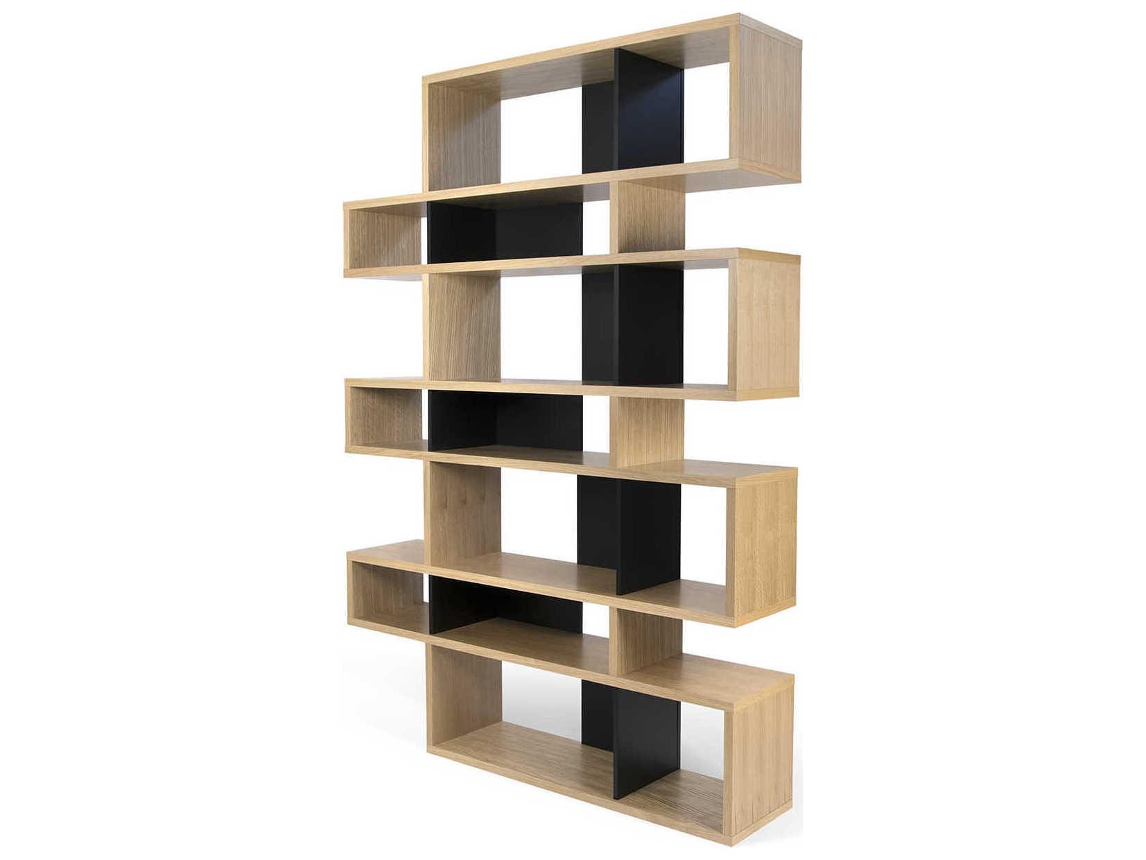 TemaHome London Oak Frame Pure Black Backs Bookcase