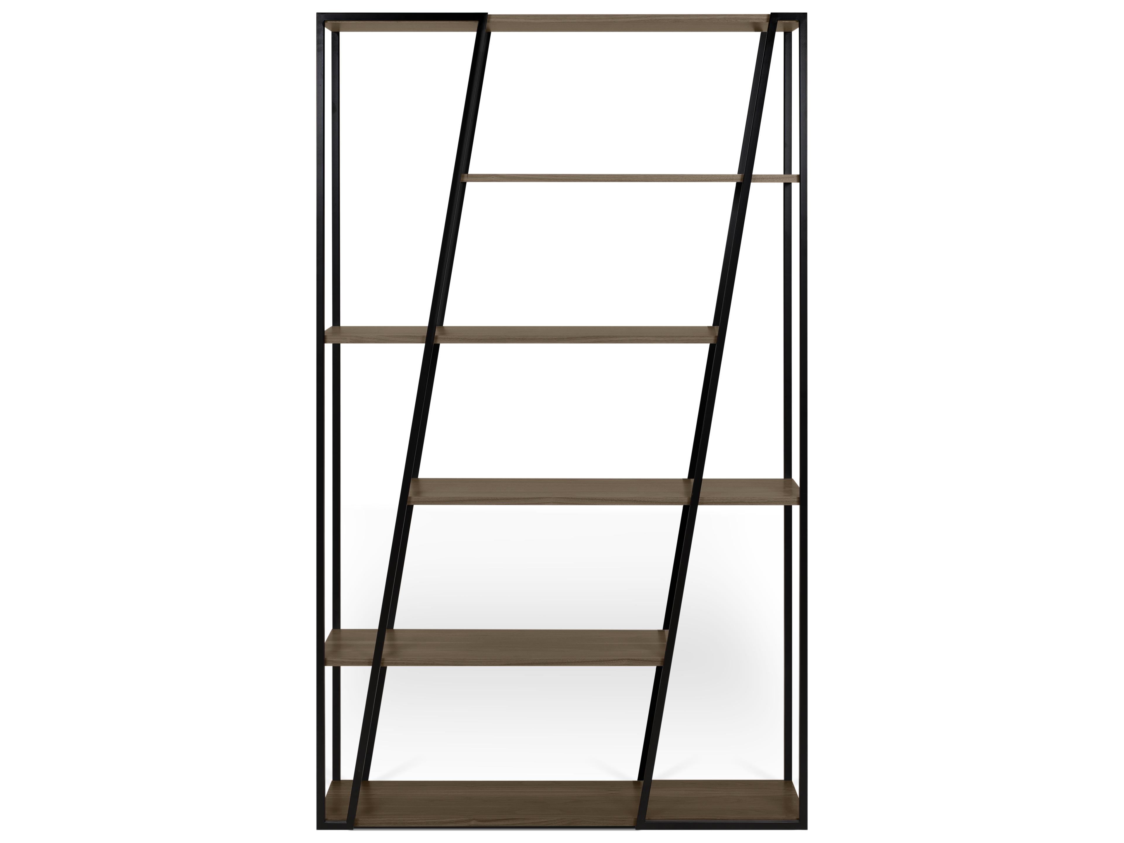 TemaHome Albi Walnut And Black Steel Bookcase
