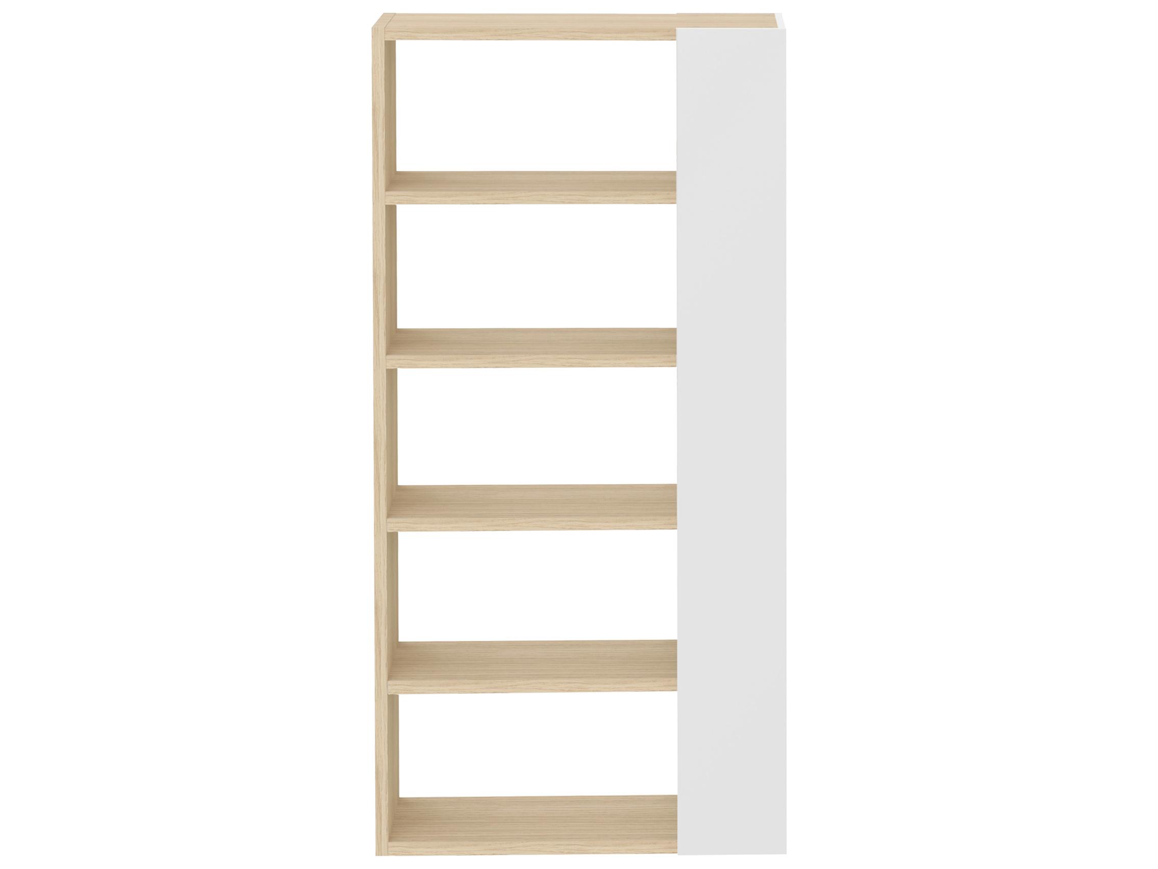 TemaHome Ella Melamine Light Oak & Pure White Bookcase