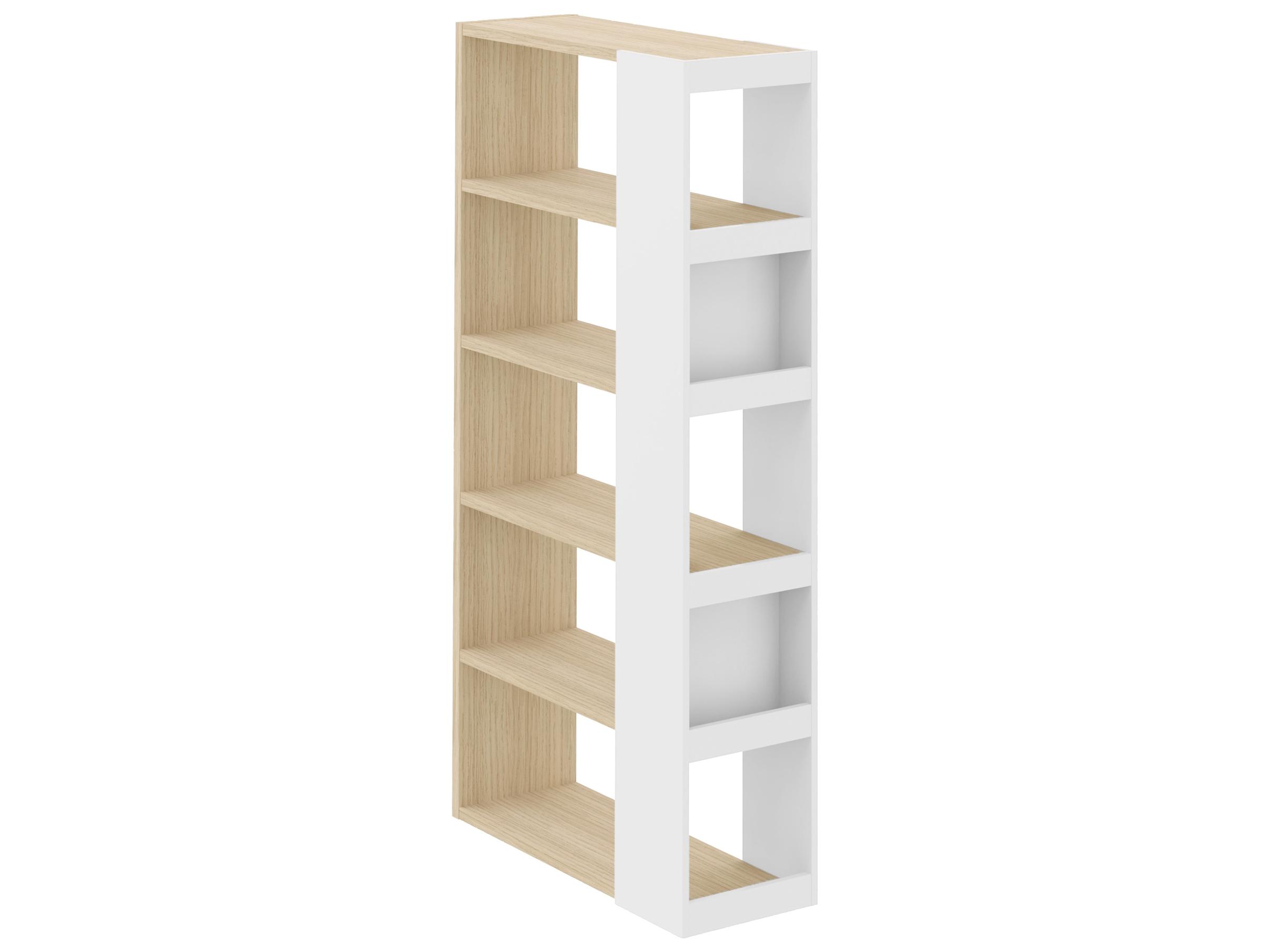 TemaHome Ella Melamine Light Oak & Pure White Bookcase