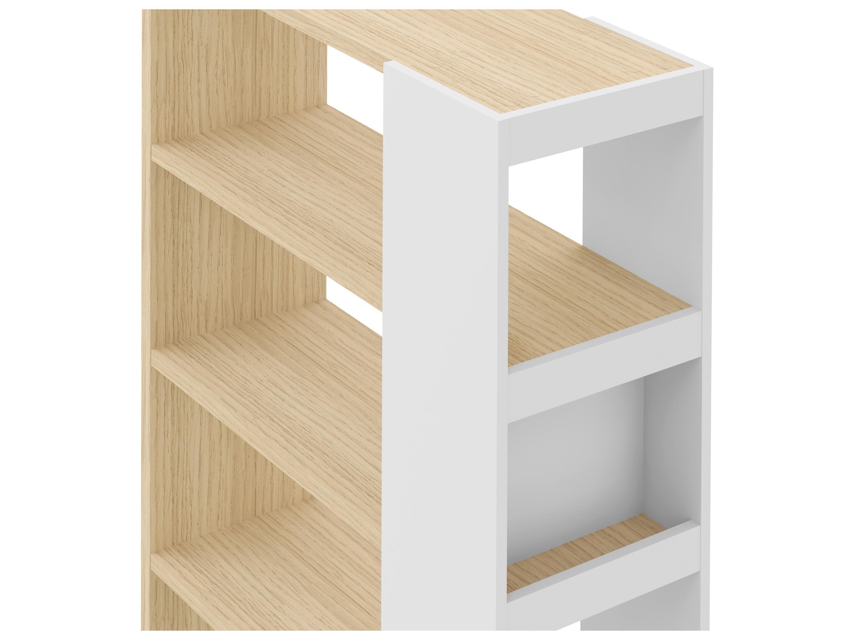 TemaHome Ella Melamine Light Oak & Pure White Bookcase