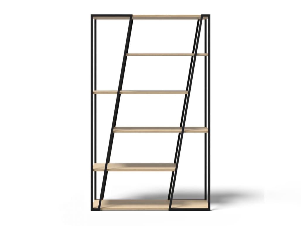 TemaHome Albi Light Oak Black Bookcase