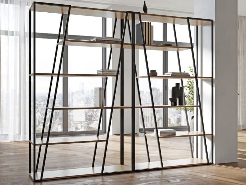 TemaHome Albi Light Oak Black Bookcase