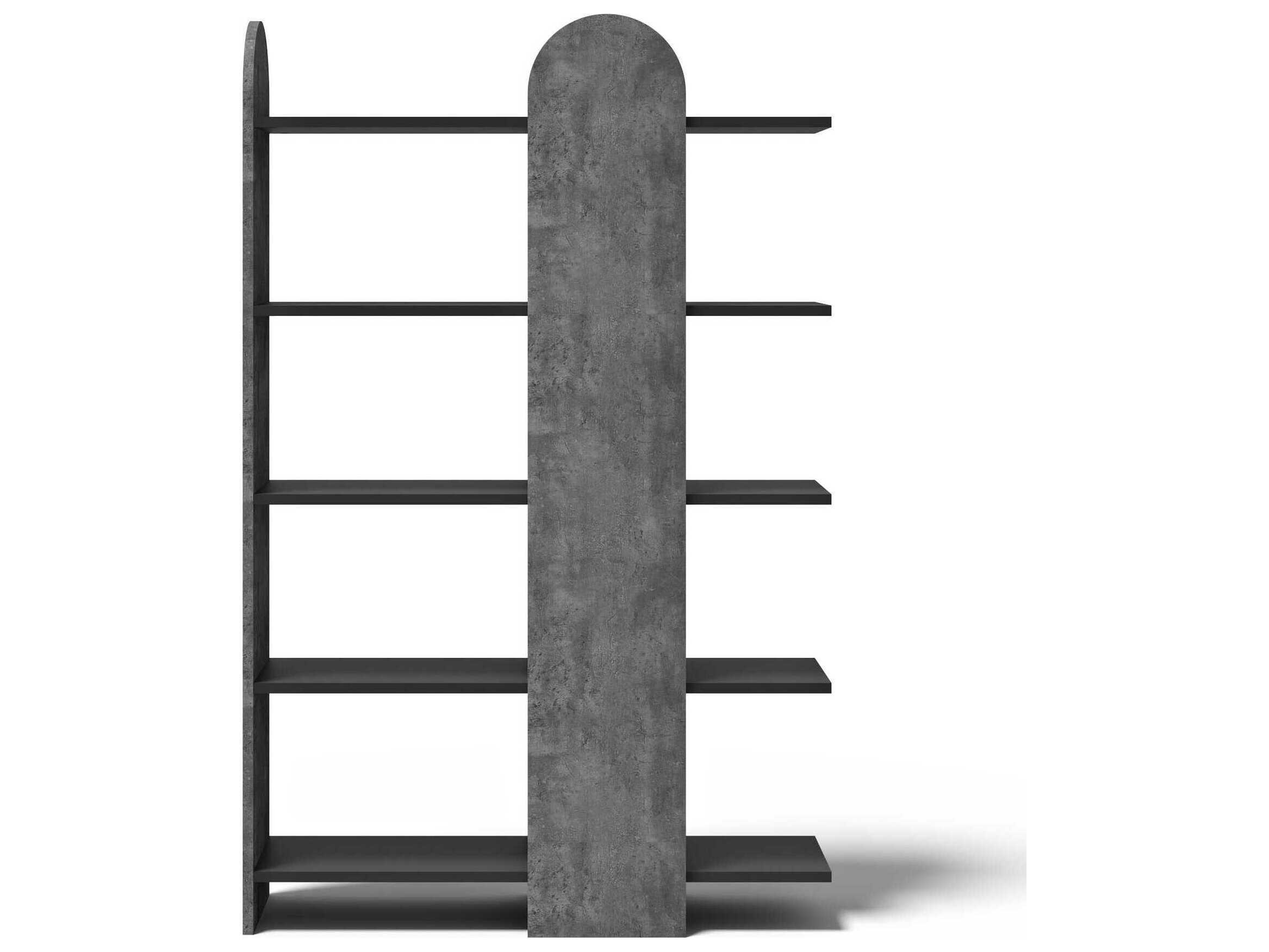 TemaHome Venice Concrete Look & Pure Black Bookcase