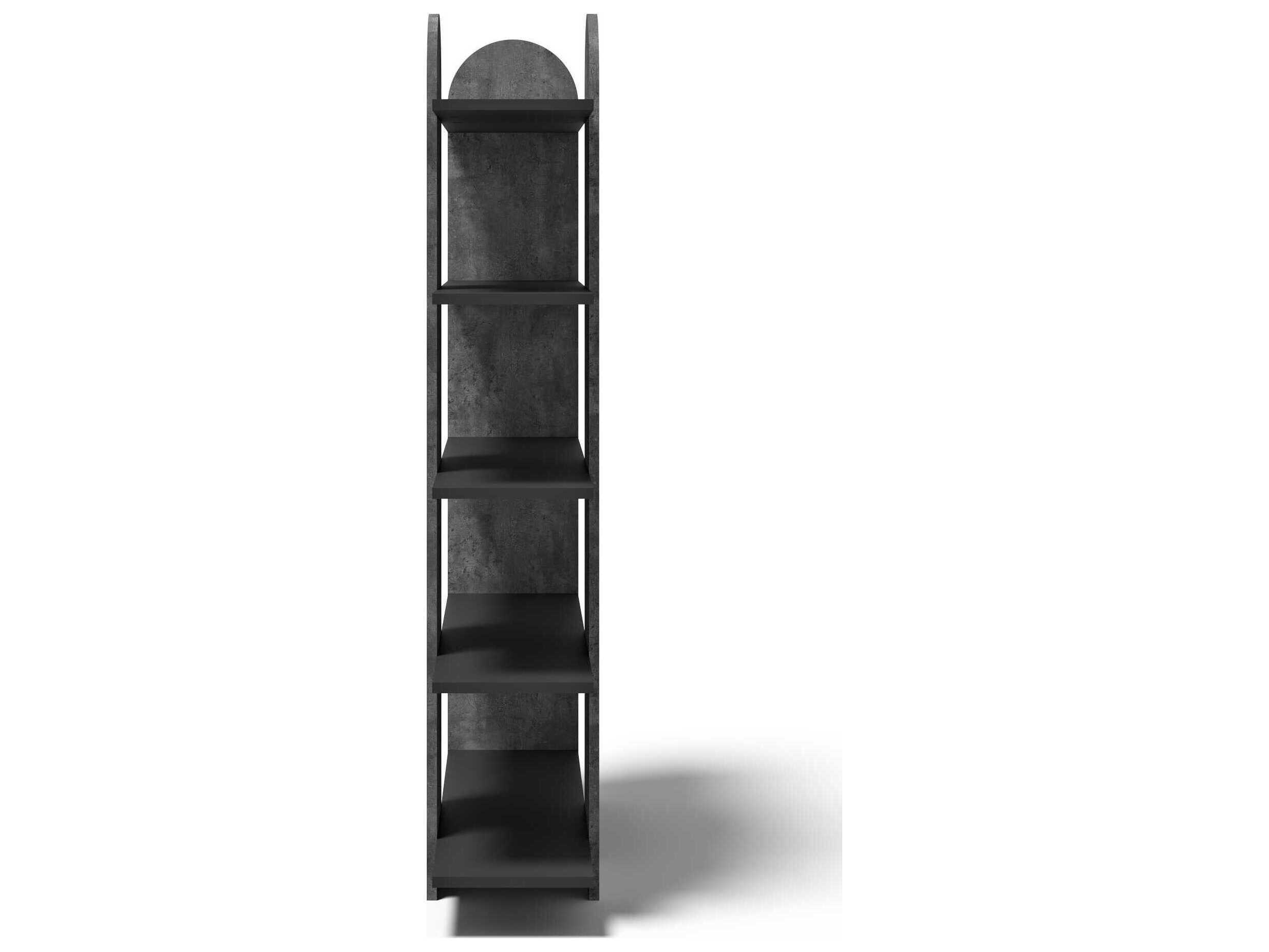 TemaHome Venice Concrete Look & Pure Black Bookcase