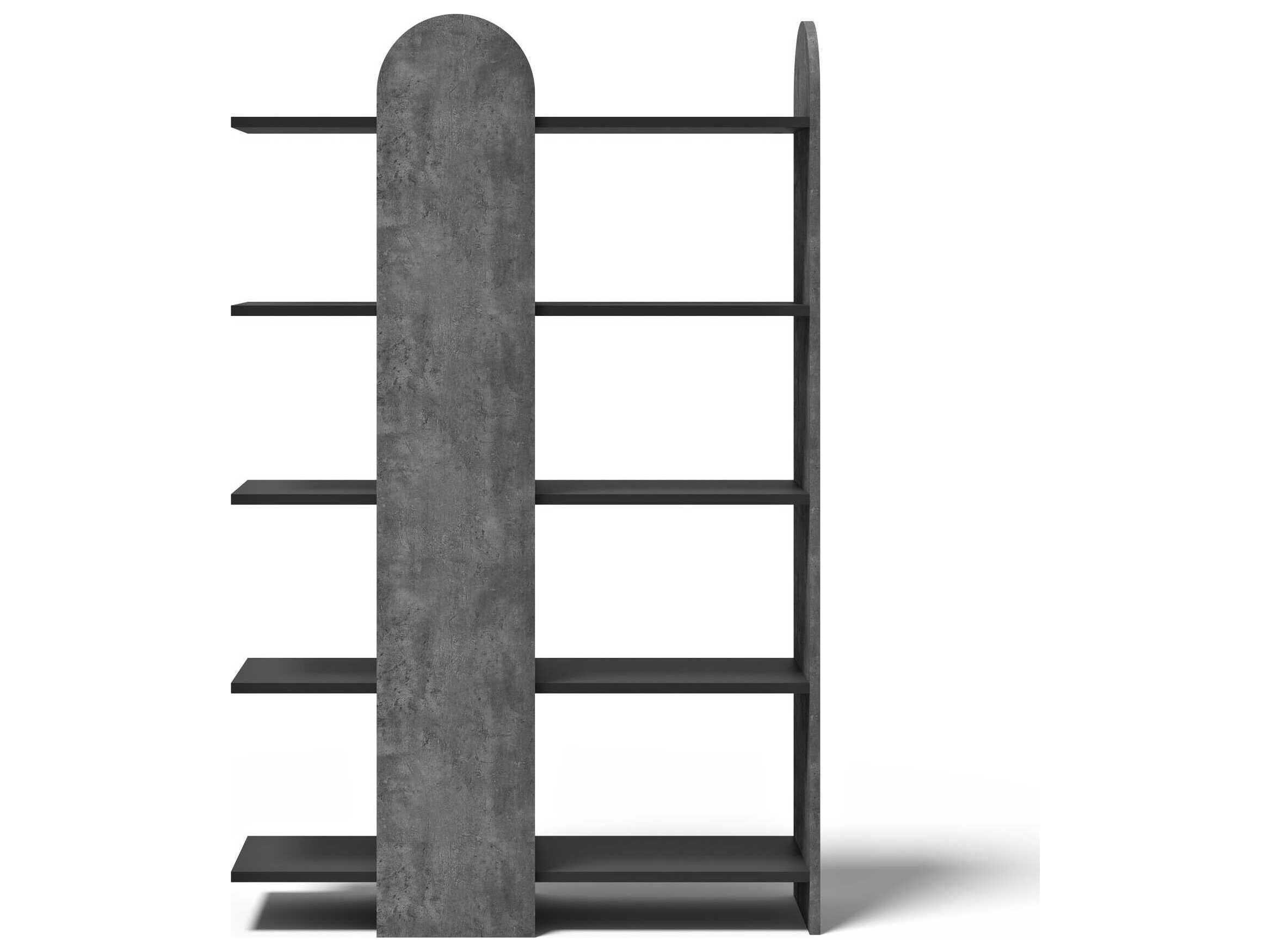 TemaHome Venice Concrete Look & Pure Black Bookcase