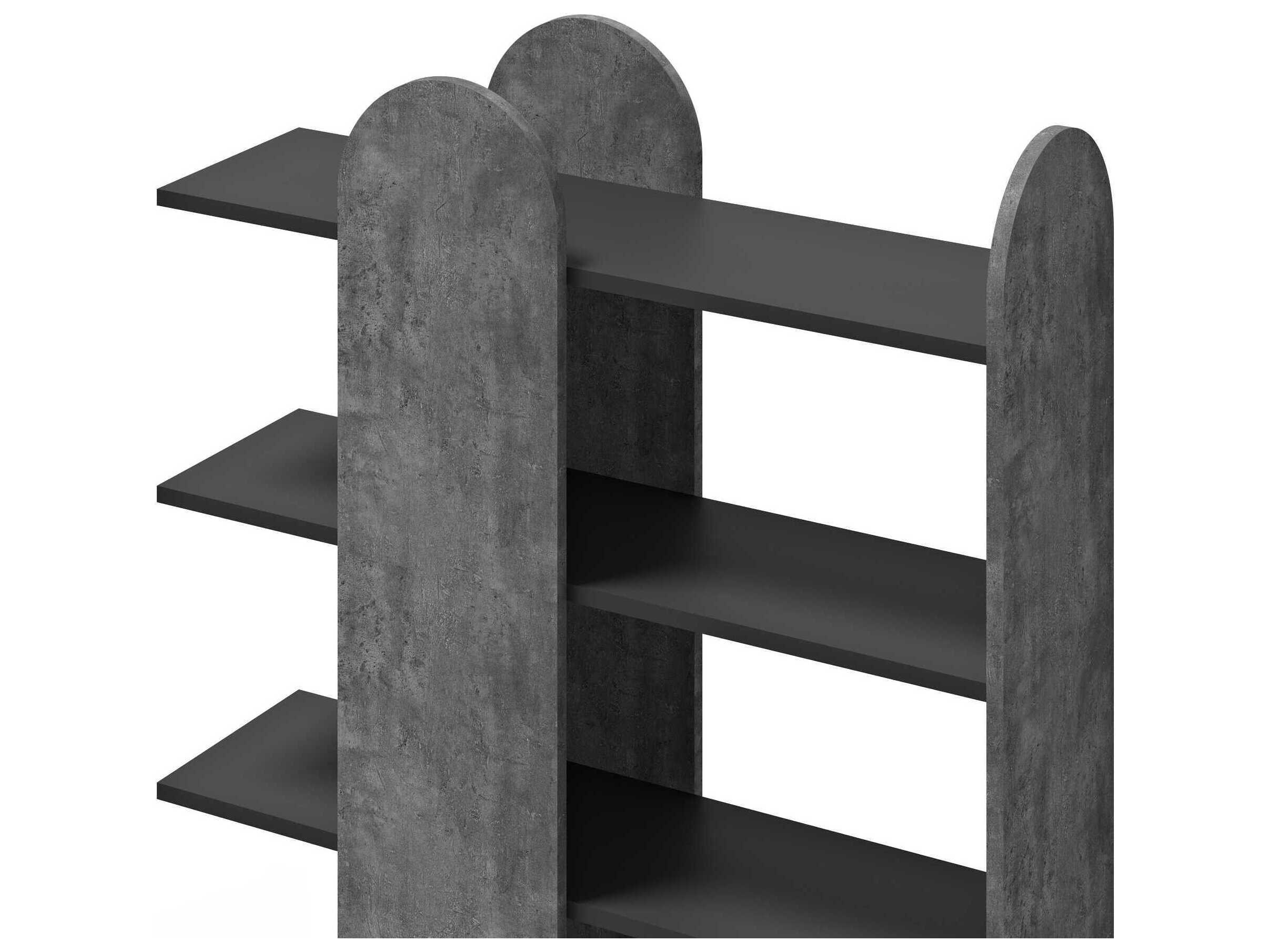 TemaHome Venice Concrete Look & Pure Black Bookcase