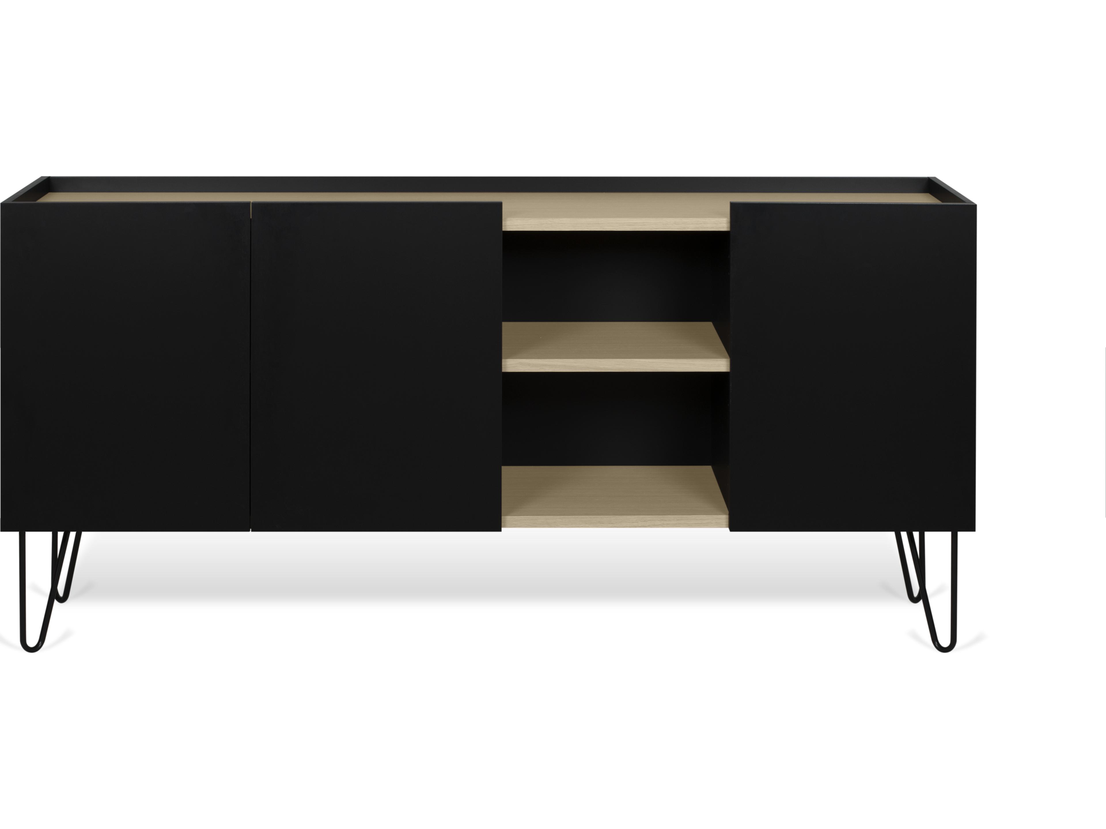 TemaHome Nina 71" Oak Wood Light Pure Black Sideboard