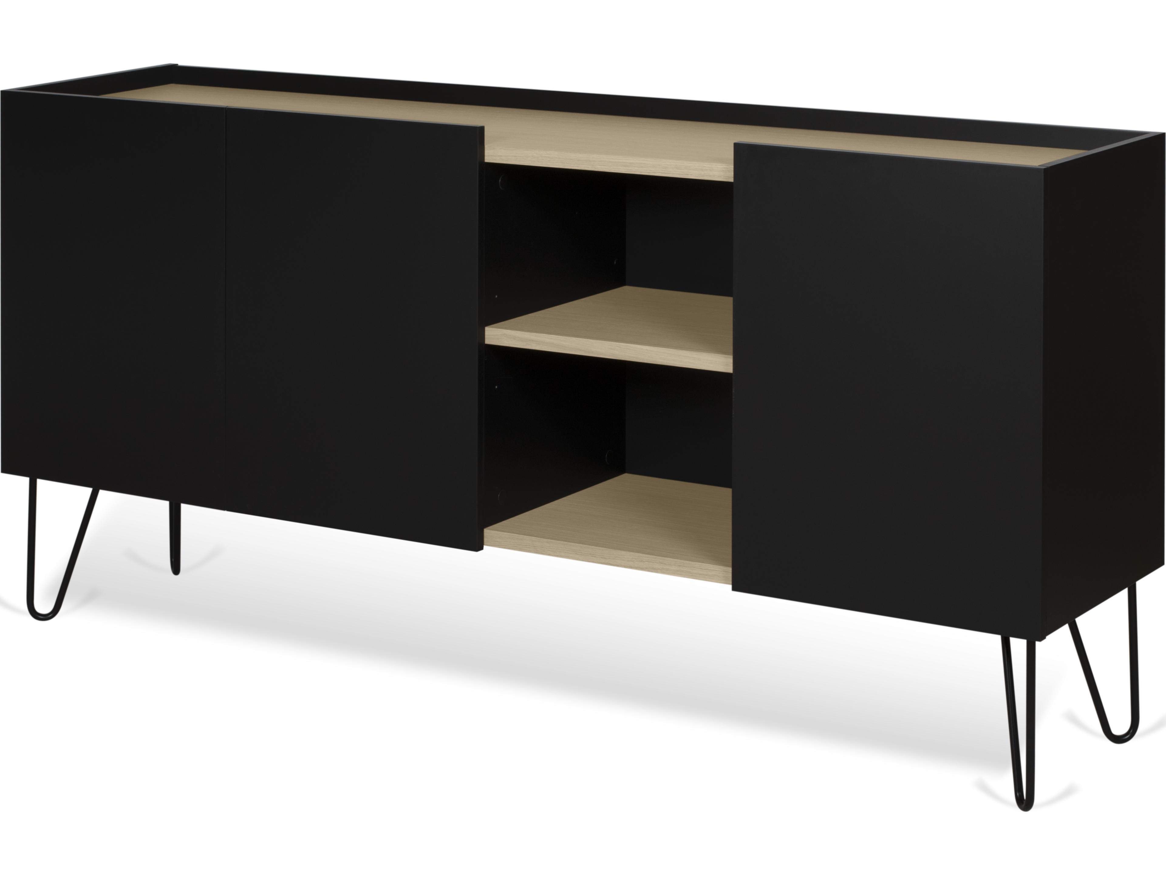TemaHome Nina 71" Oak Wood Light Pure Black Sideboard