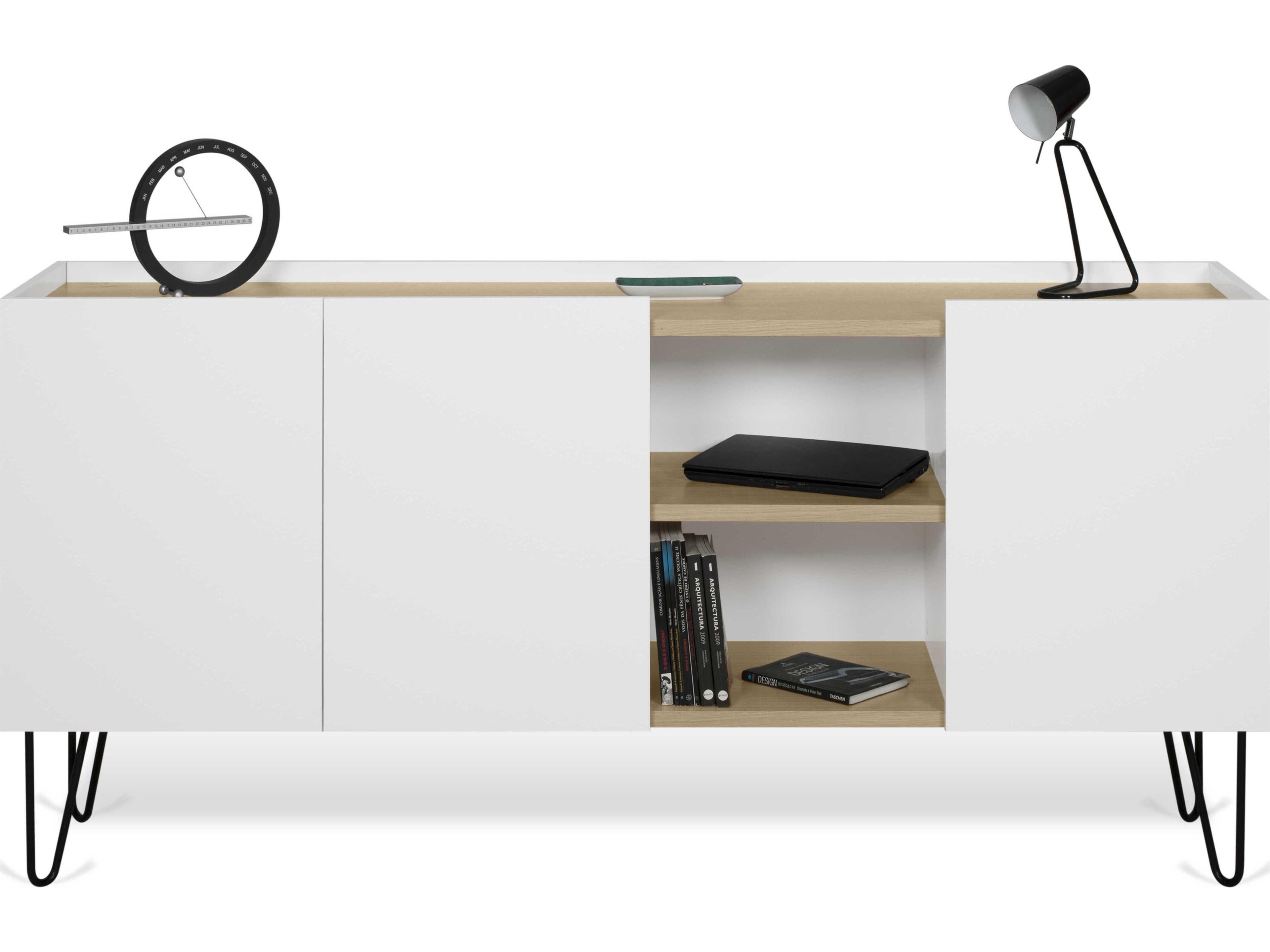 TemaHome Nina 71" Light Oak & Pure White Sideboard