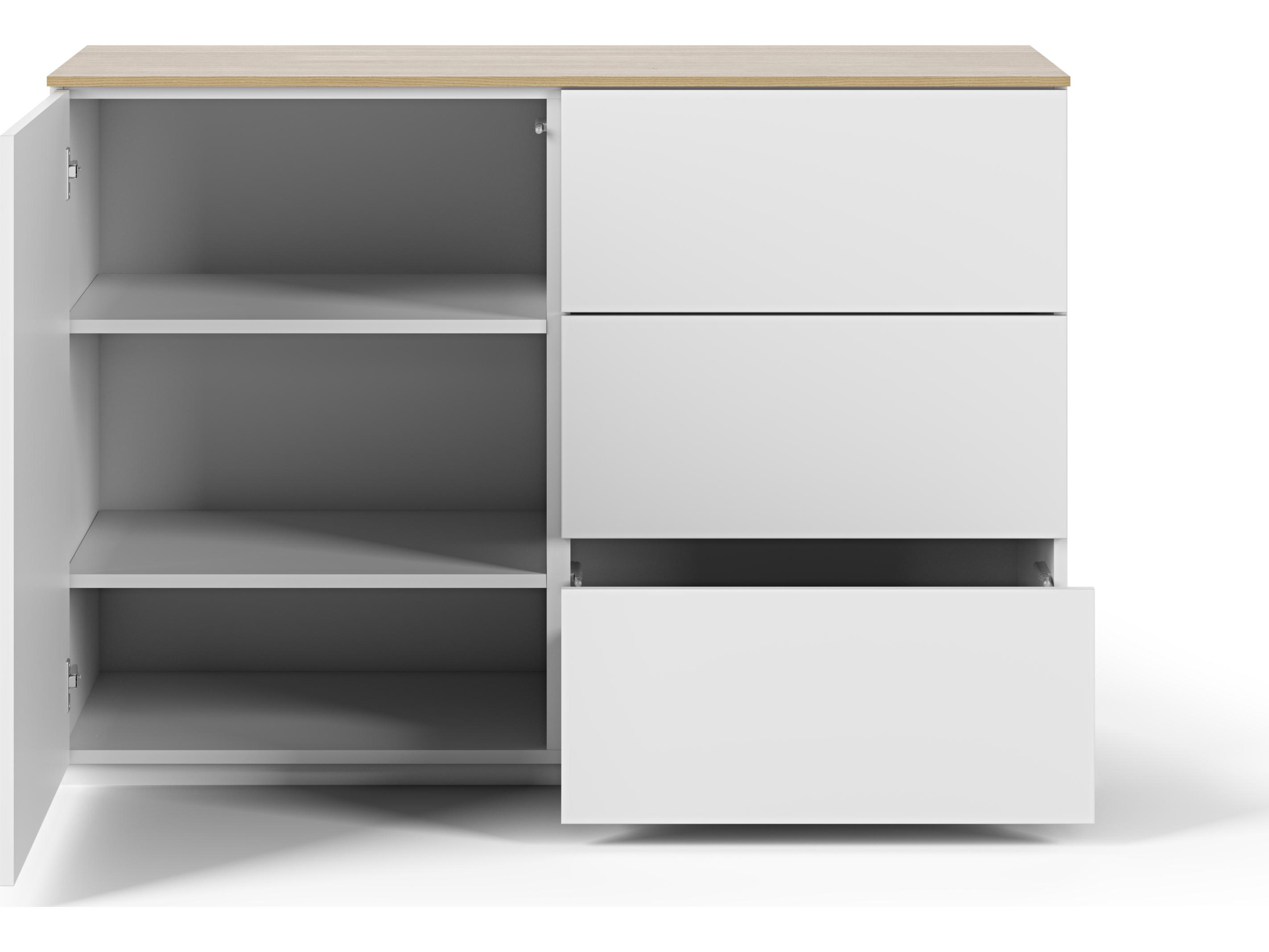 TemaHome Join 47" Oak Wood Pure White Sideboard