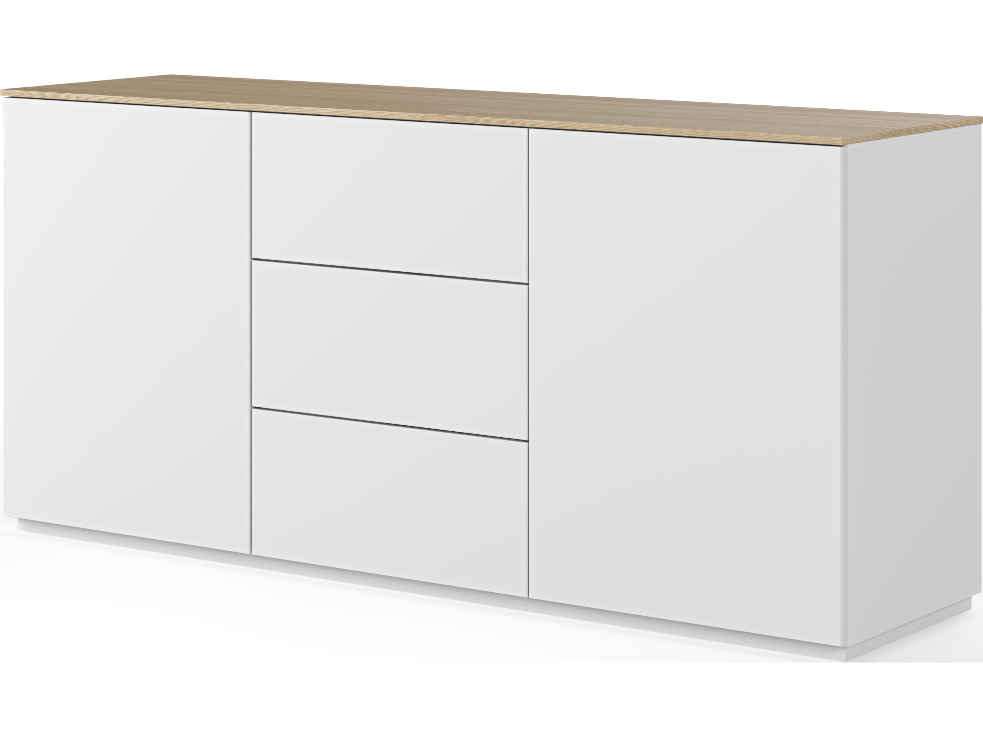 TemaHome Join 71" Oak Wood Pure White Sideboard