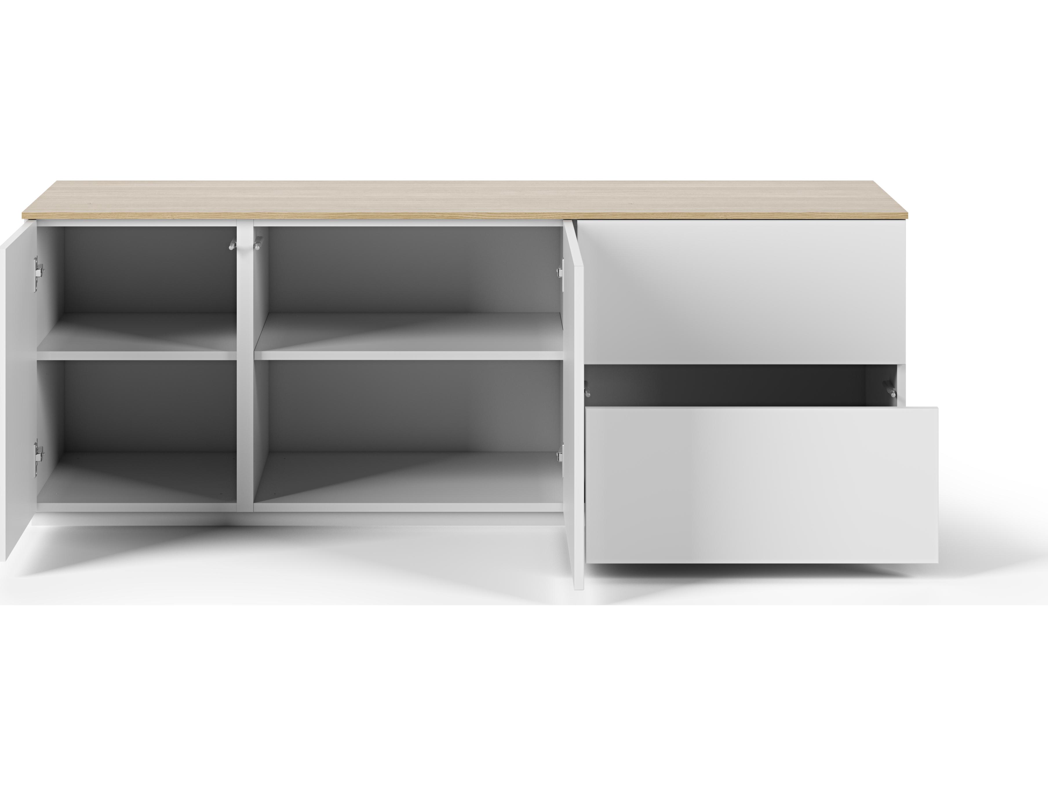 TemaHome Join 63" Natural Wood Oak Pure White Sideboard