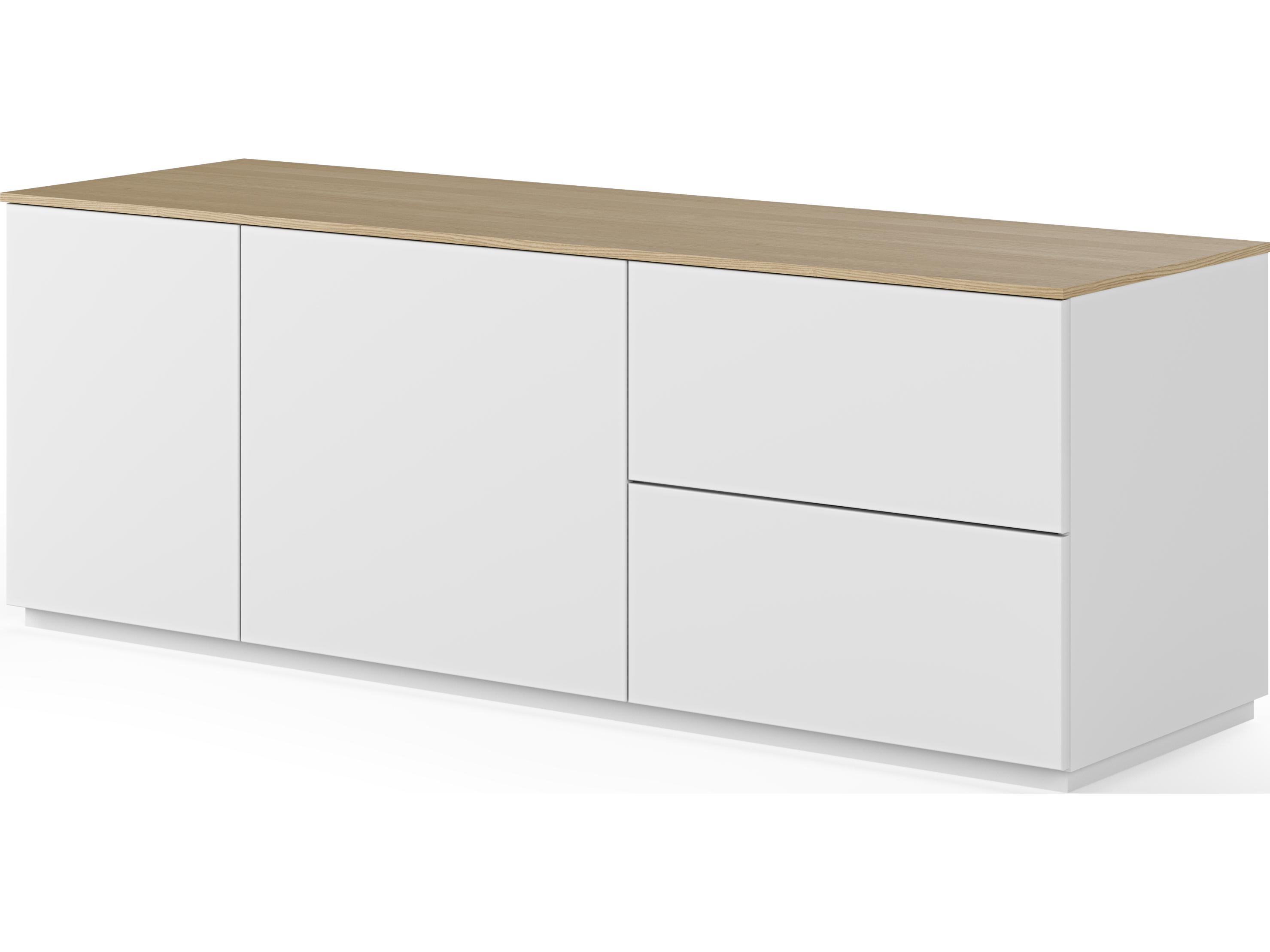 TemaHome Join 63" Natural Wood Oak Pure White Sideboard