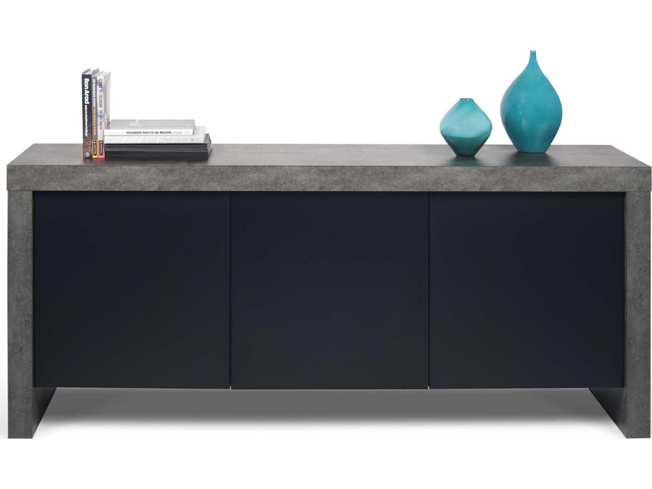 TemaHome Kobe 74" Concrete Black Sideboard