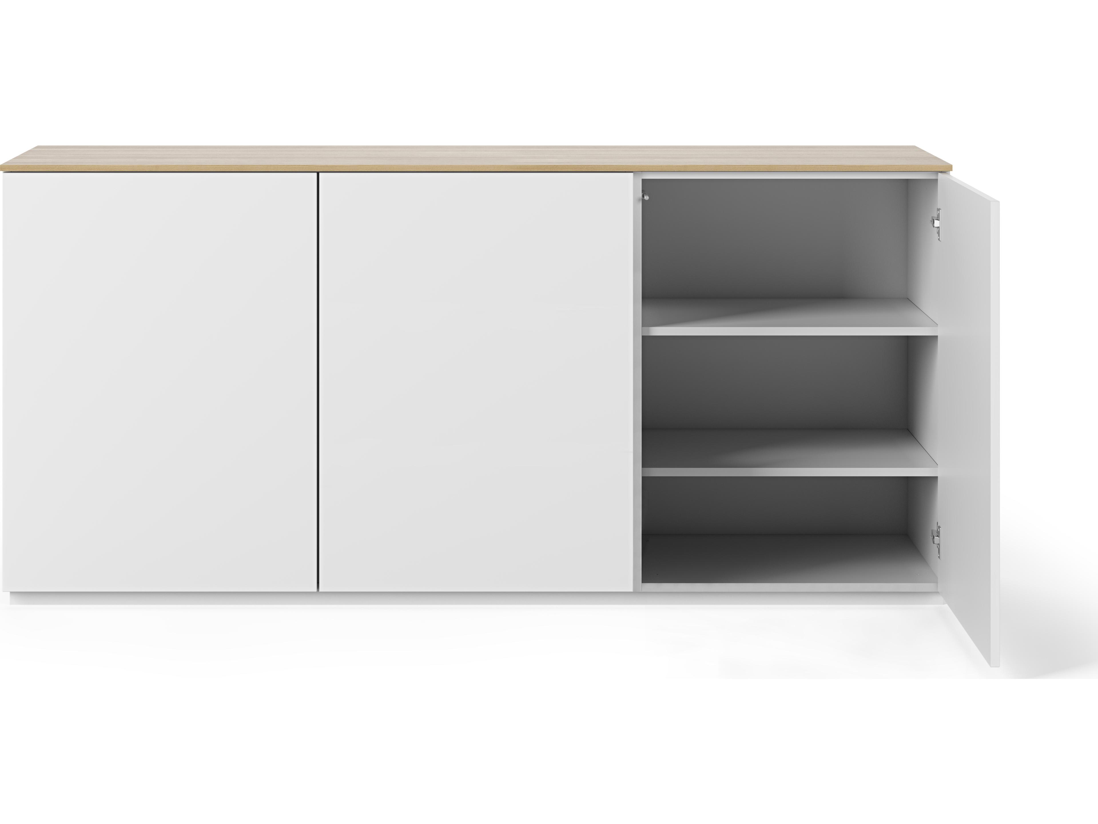 TemaHome Join 71" Oak Wood And Pure White Sideboard