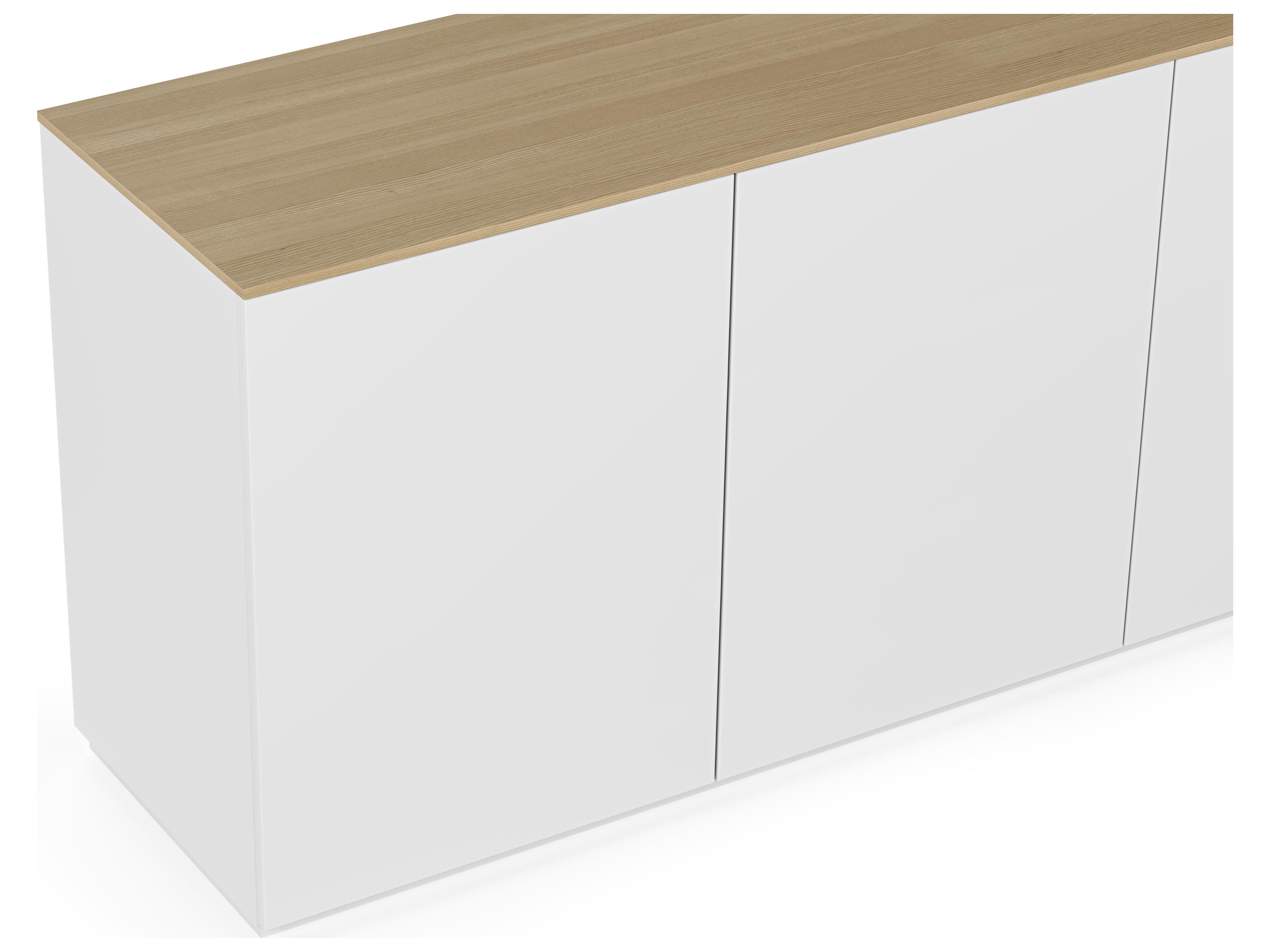 TemaHome Join 71" Oak Wood And Pure White Sideboard
