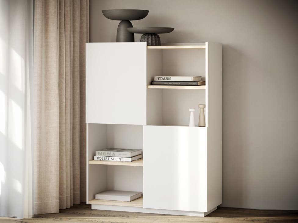 TemaHome Nina Light Oak Pure White File Cabinet