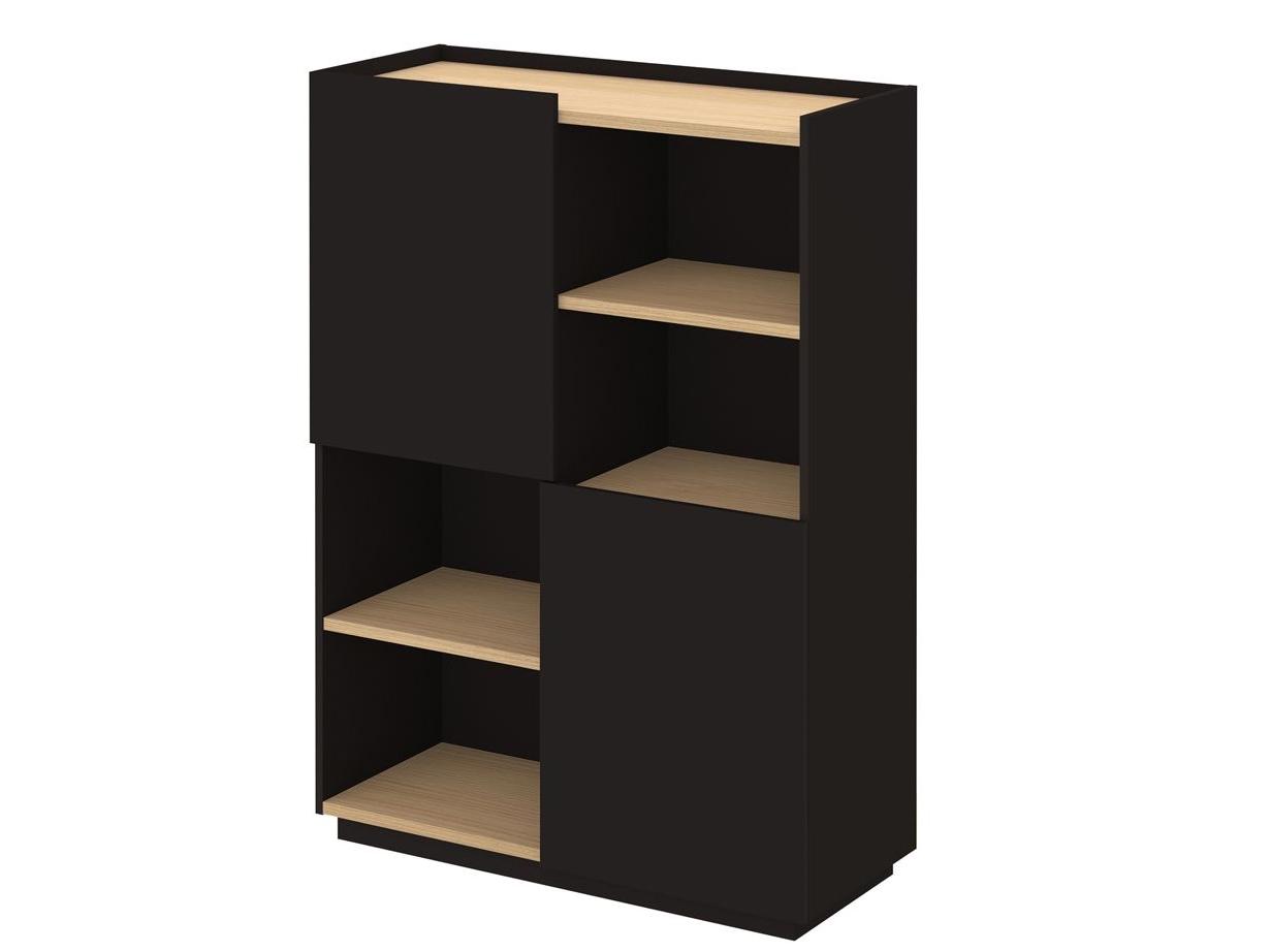 TemaHome Nina Light Oak Pure Black File Cabinet