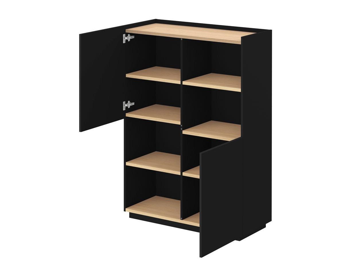 TemaHome Nina Light Oak Pure Black File Cabinet