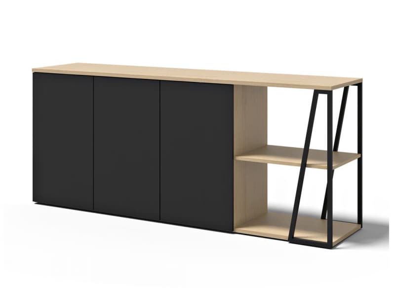 TemaHome Albi 75" Oak Wood Light Black Sideboard