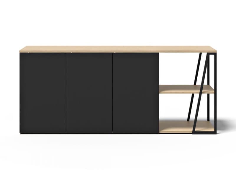 TemaHome Albi 75" Oak Wood Light Black Sideboard