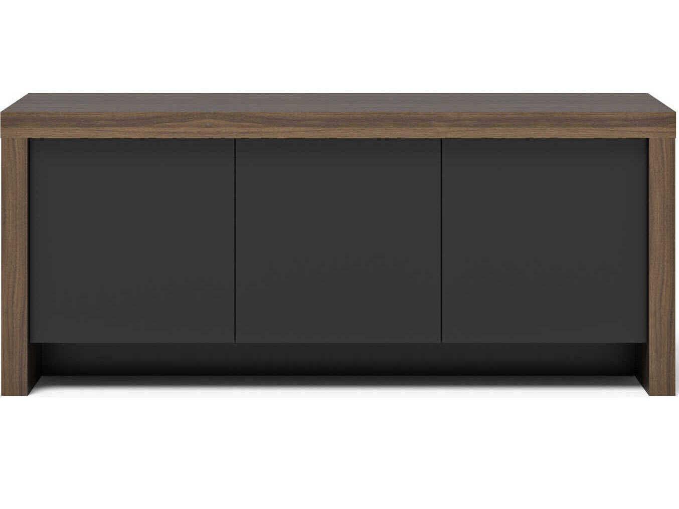 TemaHome Kobe 74" Melamine Walnut & Pure Black Sideboard