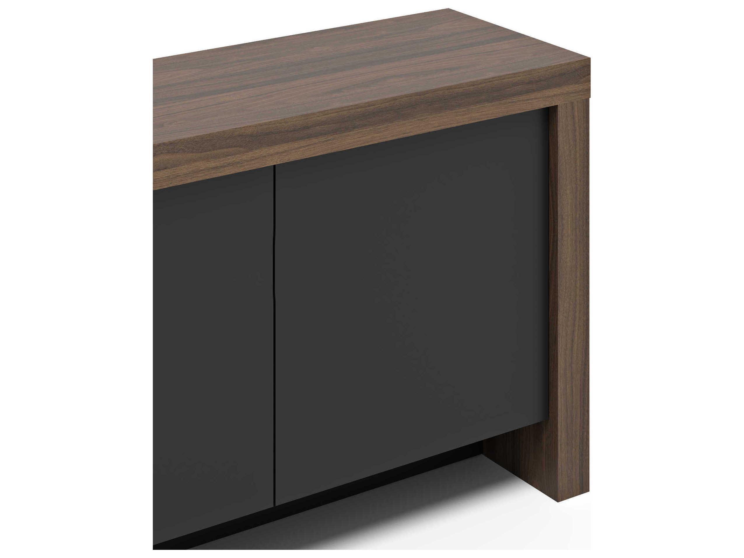 TemaHome Kobe 74" Melamine Walnut & Pure Black Sideboard