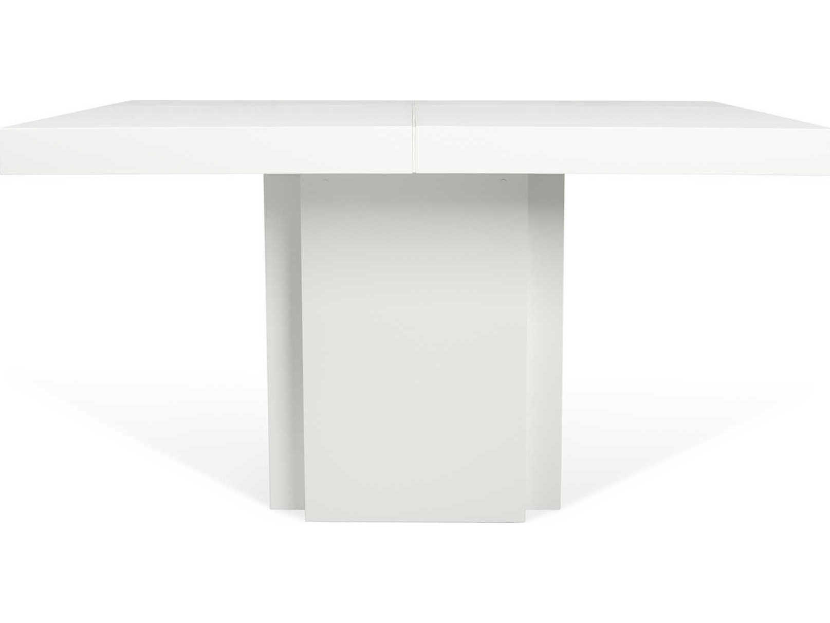 TemaHome Dusk Square Wood High Gloss White Dining Table
