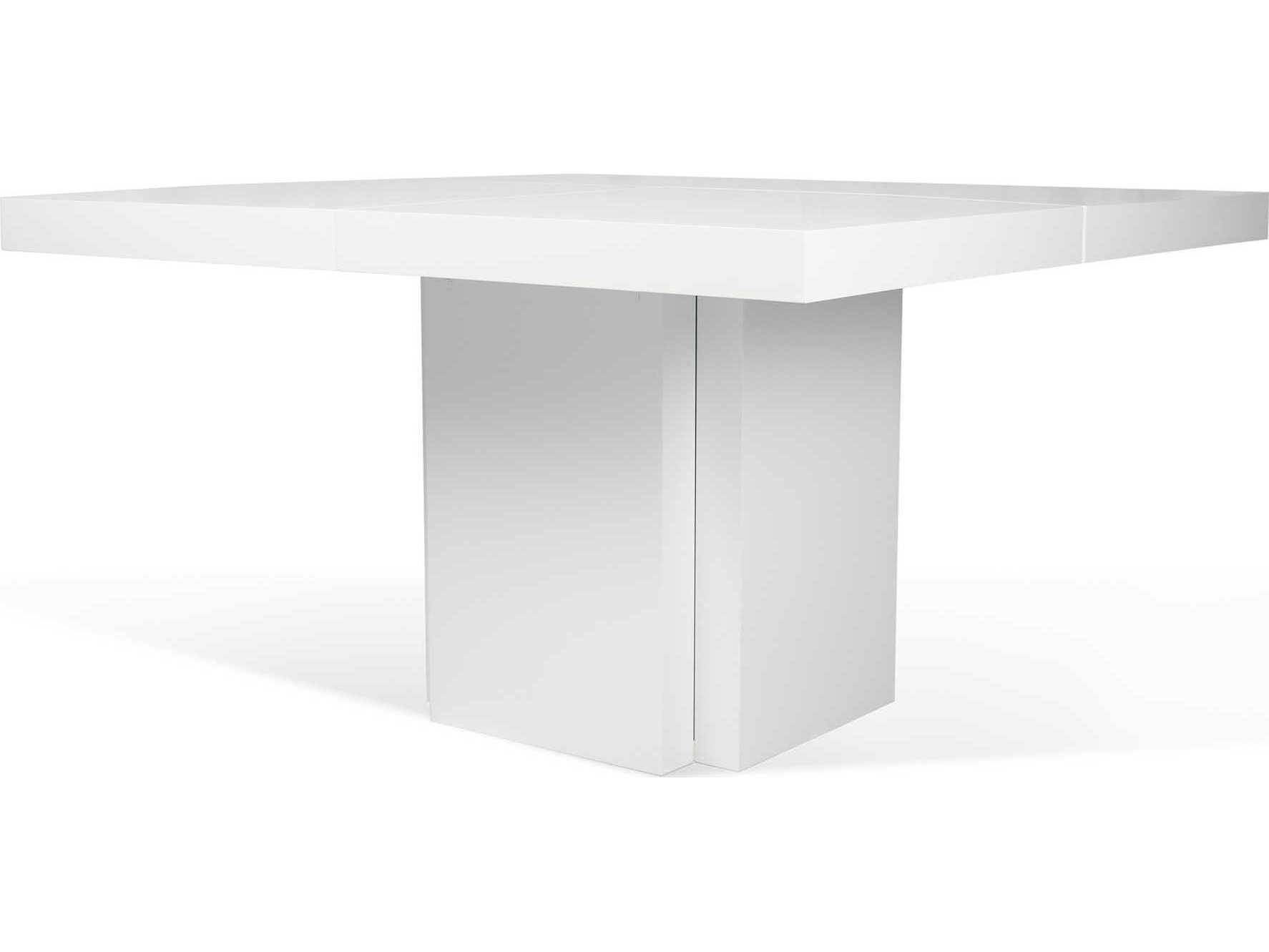 TemaHome Dusk Square Wood High Gloss White Dining Table