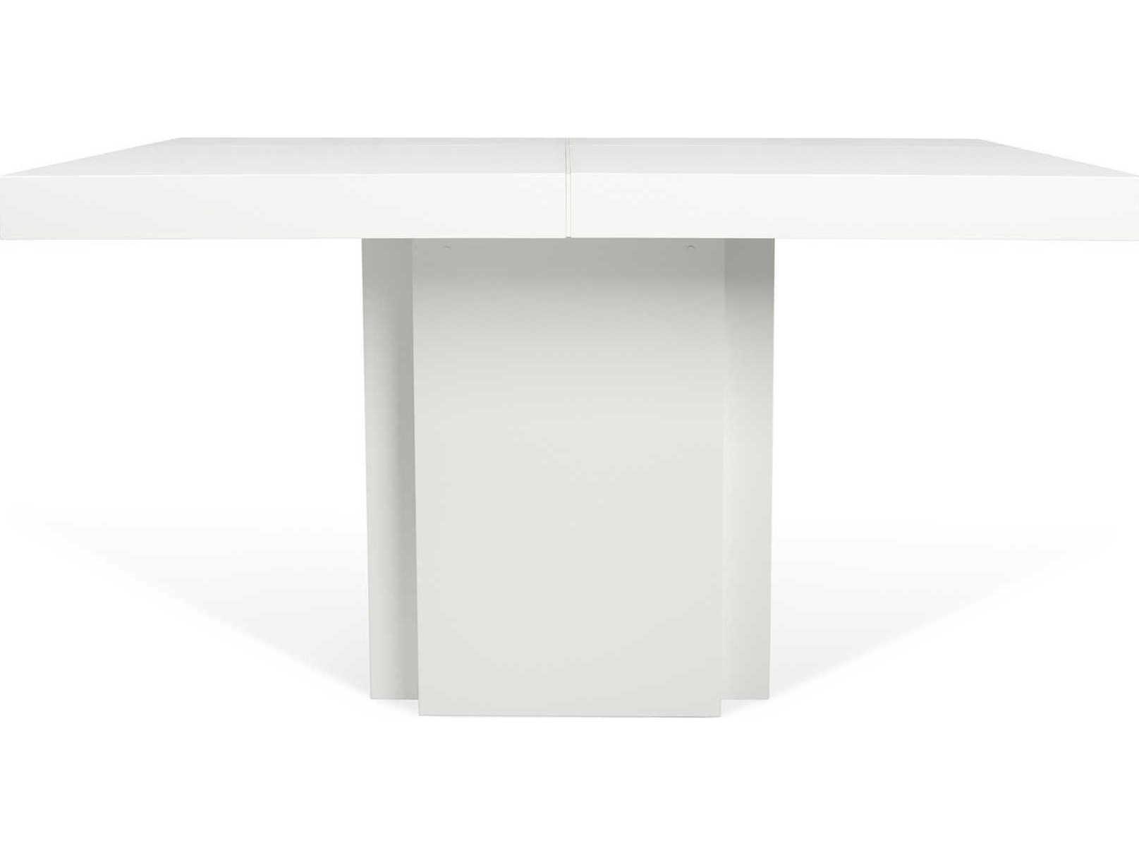 TemaHome Dusk Square Wood High Gloss White Dining Table