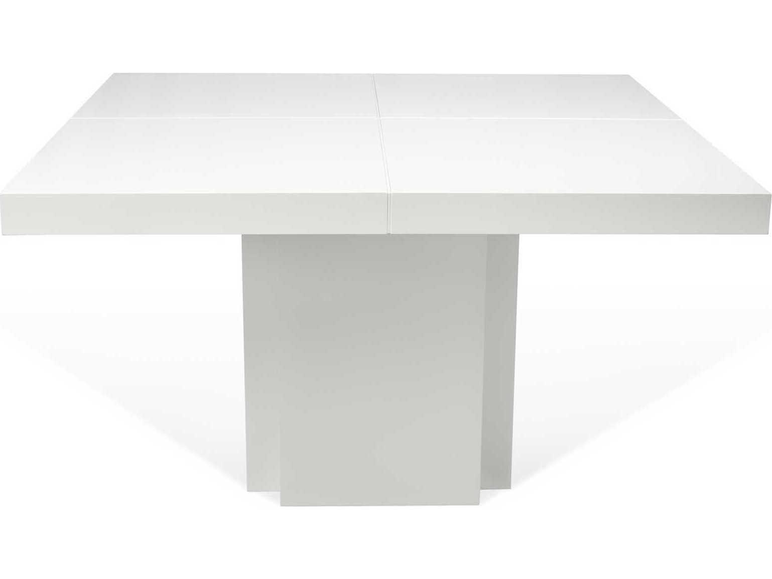 TemaHome Dusk Square Wood High Gloss White Dining Table