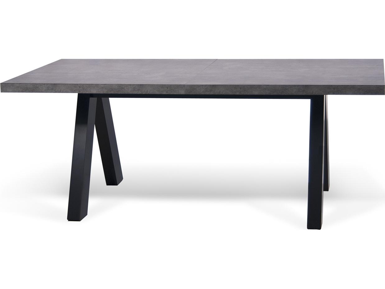 TemaHome Apex Rectangular Faux Stone Concrete Look Pure Black Dining Table