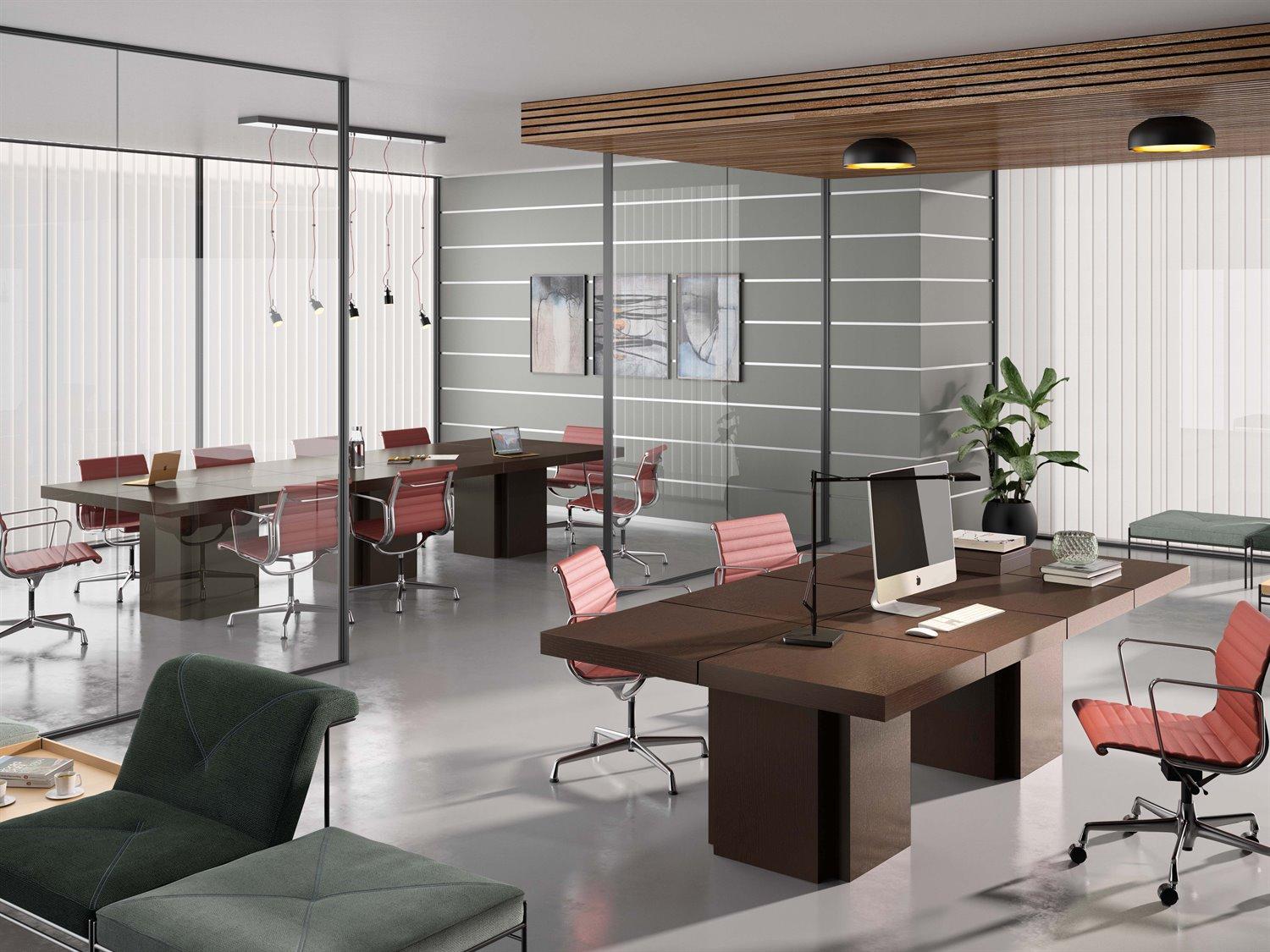 TemaHome Dusk Chocolate Brown Conference Table Desk