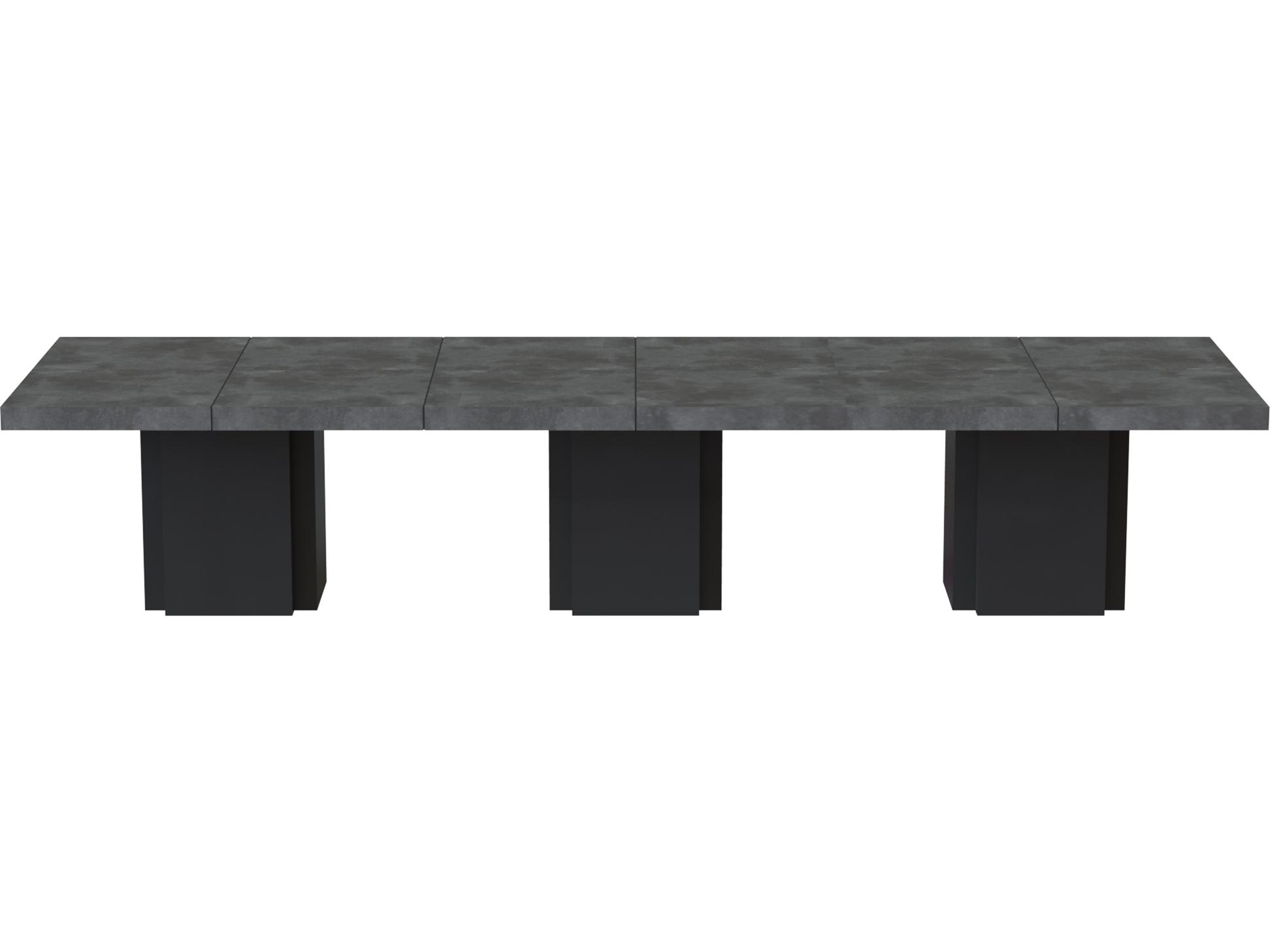 TemaHome Dusk Concrete Look Pure Black Gray Conference Table Desk