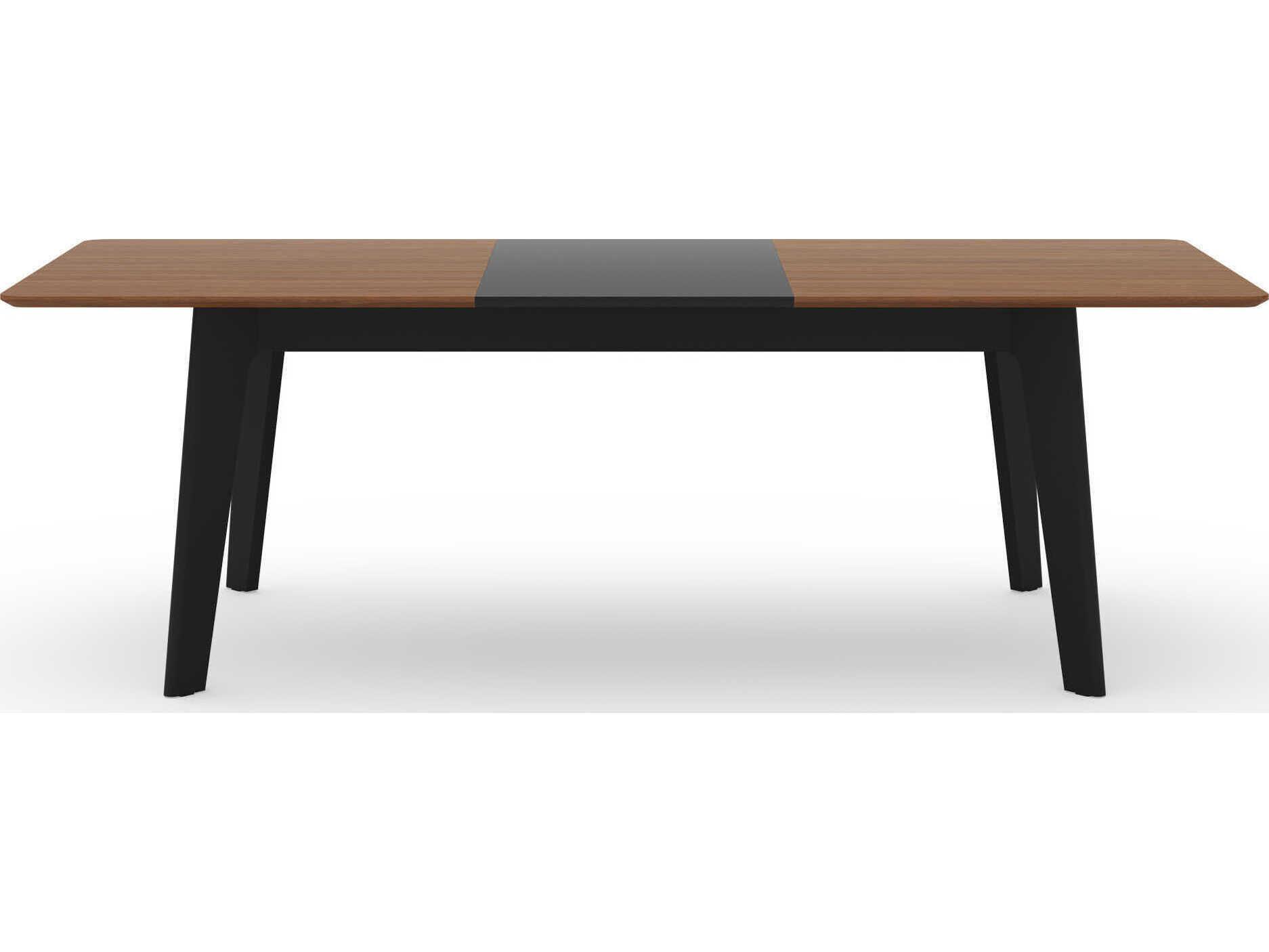 TemaHome Shadow Rectangular Wood Walnut & Black Steel Dining Table