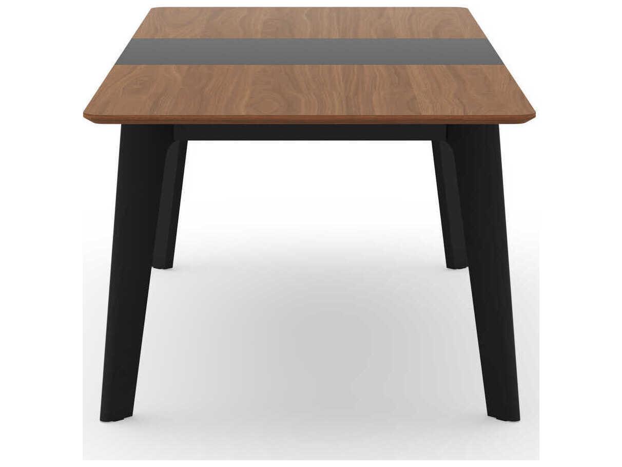 TemaHome Shadow Rectangular Wood Walnut & Black Steel Dining Table