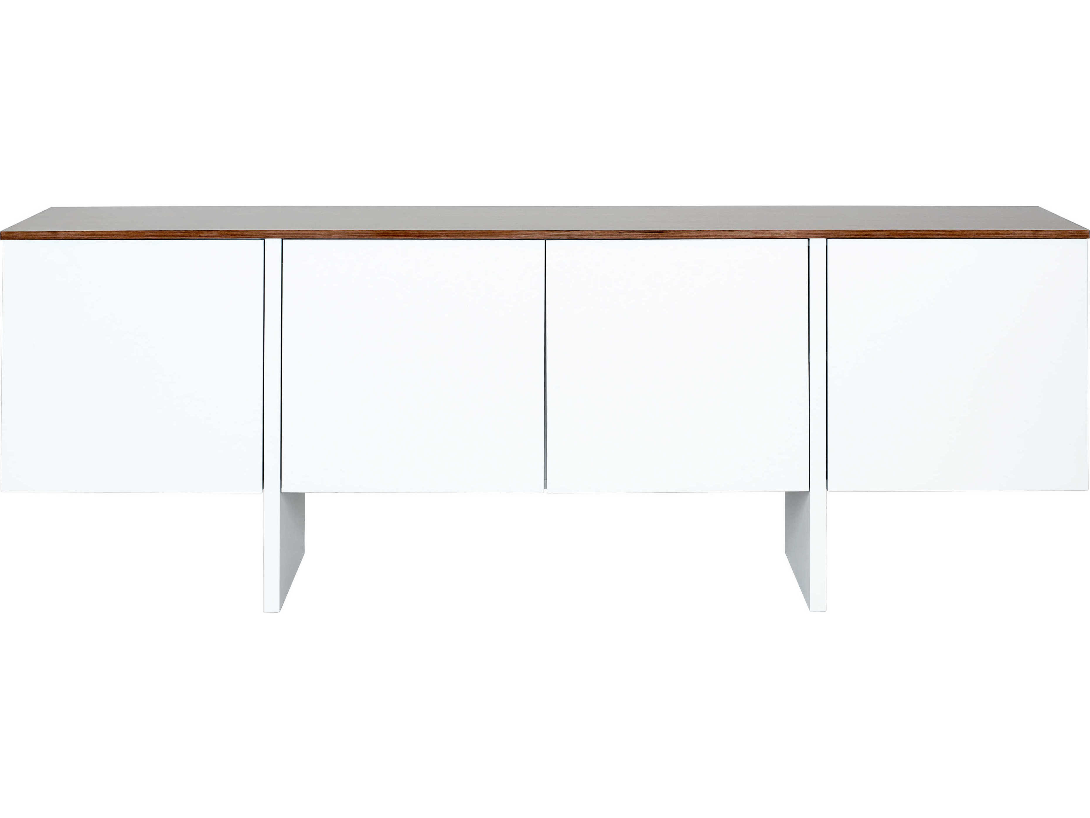 TemaHome Edge 79" Pure White Walnut Sideboard